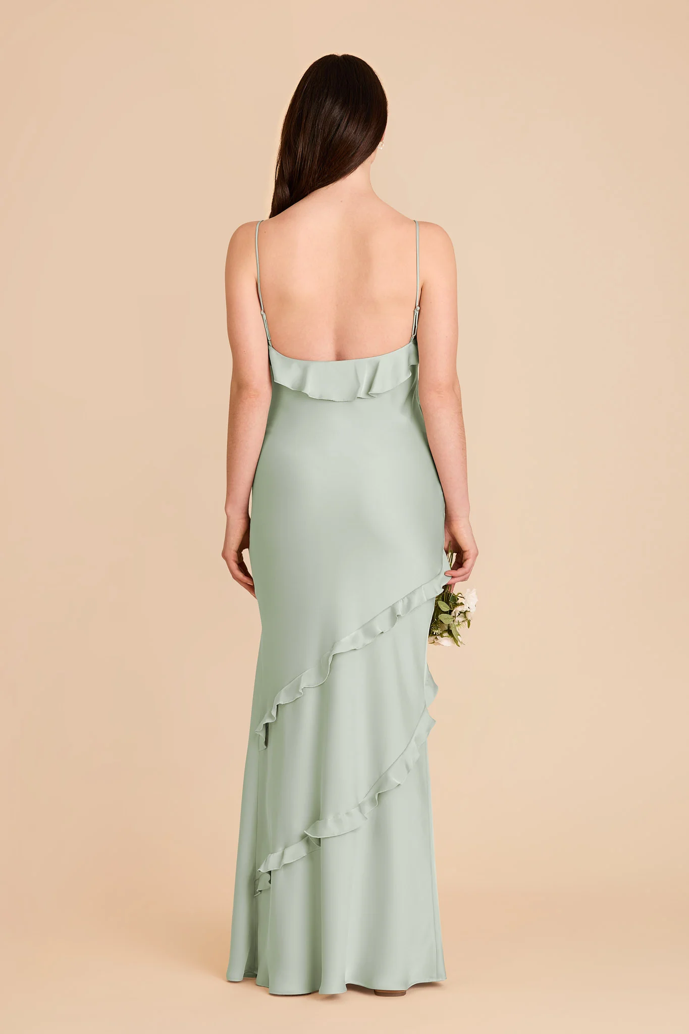Valentina Matte Satin Dress - Sage - Image 5