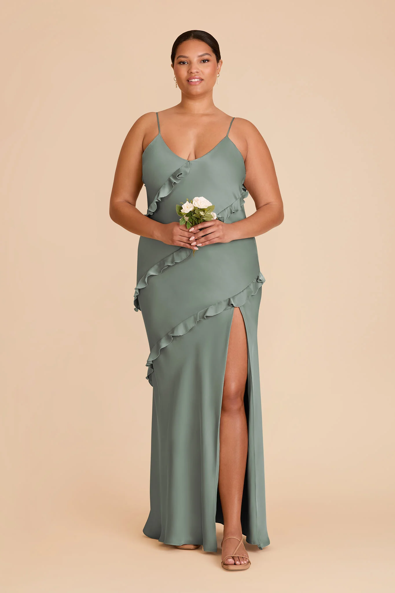 Valentina Matte Satin Dress - Sea Glass - Image 6