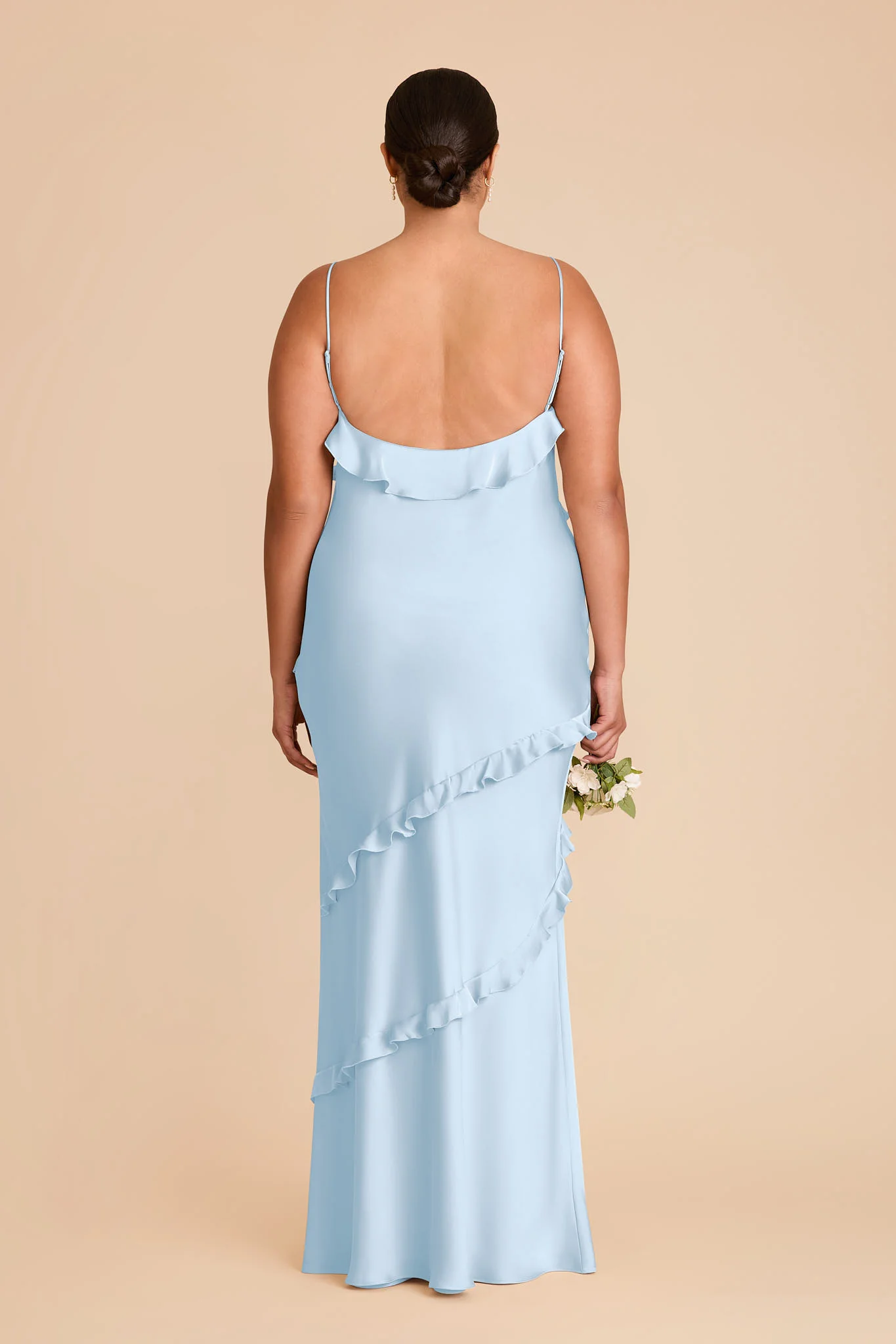 Valentina Matte Satin Dress - Sky Blue - Image 8