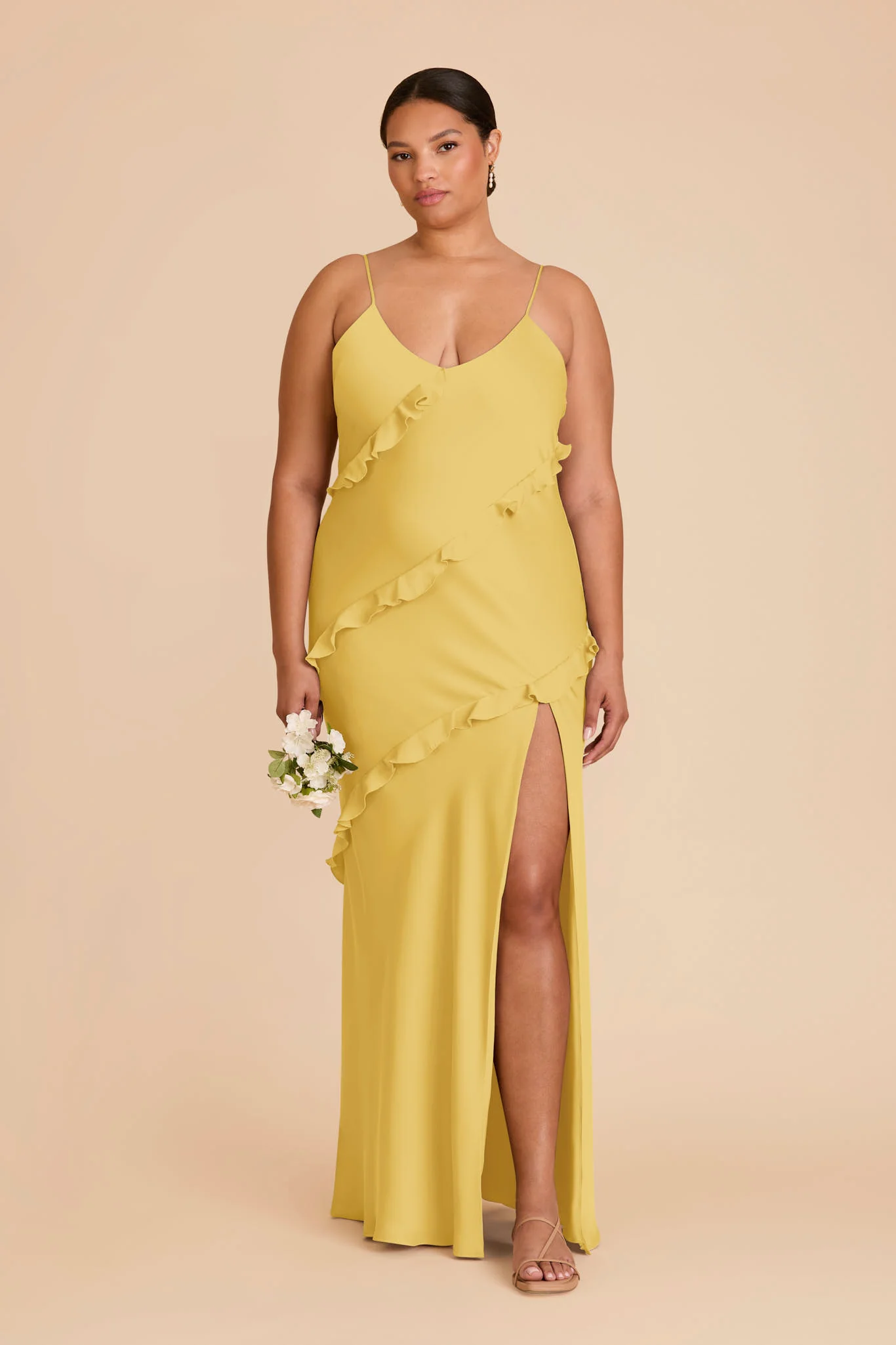 Valentina Matte Satin Dress - Sunflower Yellow - Image 2