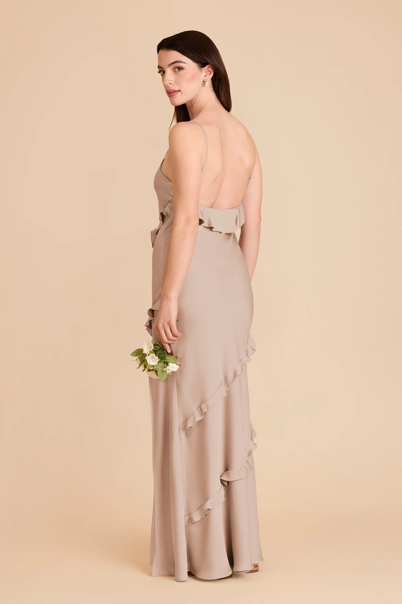 Valentina Matte Satin Dress - Taupe - Image 4