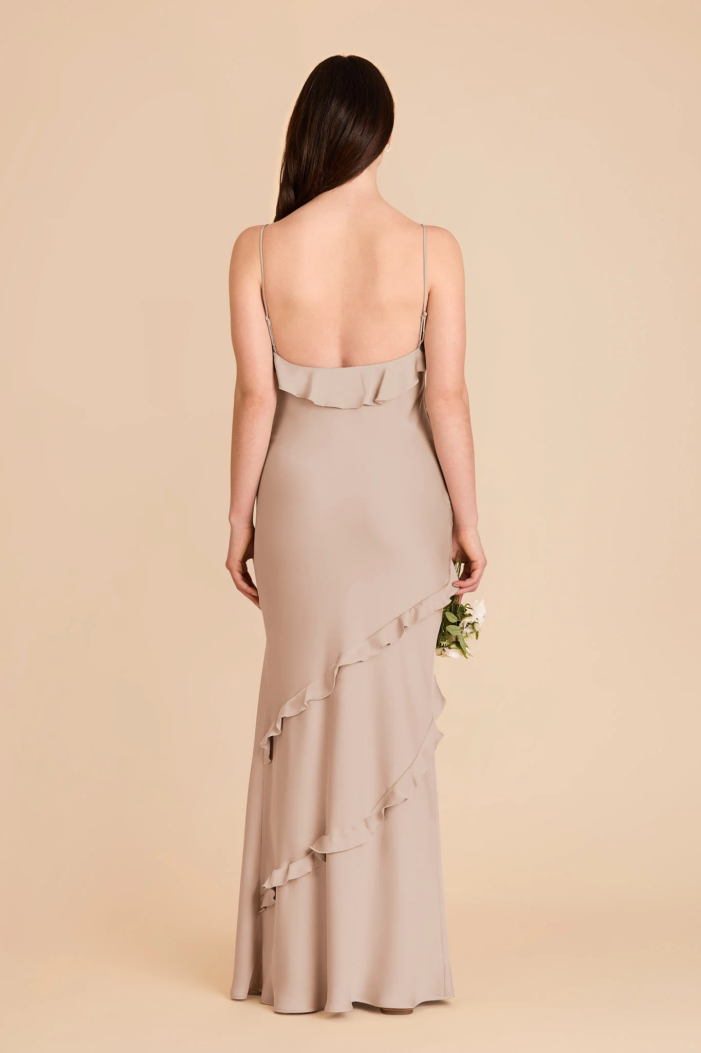 Valentina Matte Satin Dress - Taupe - Image 5