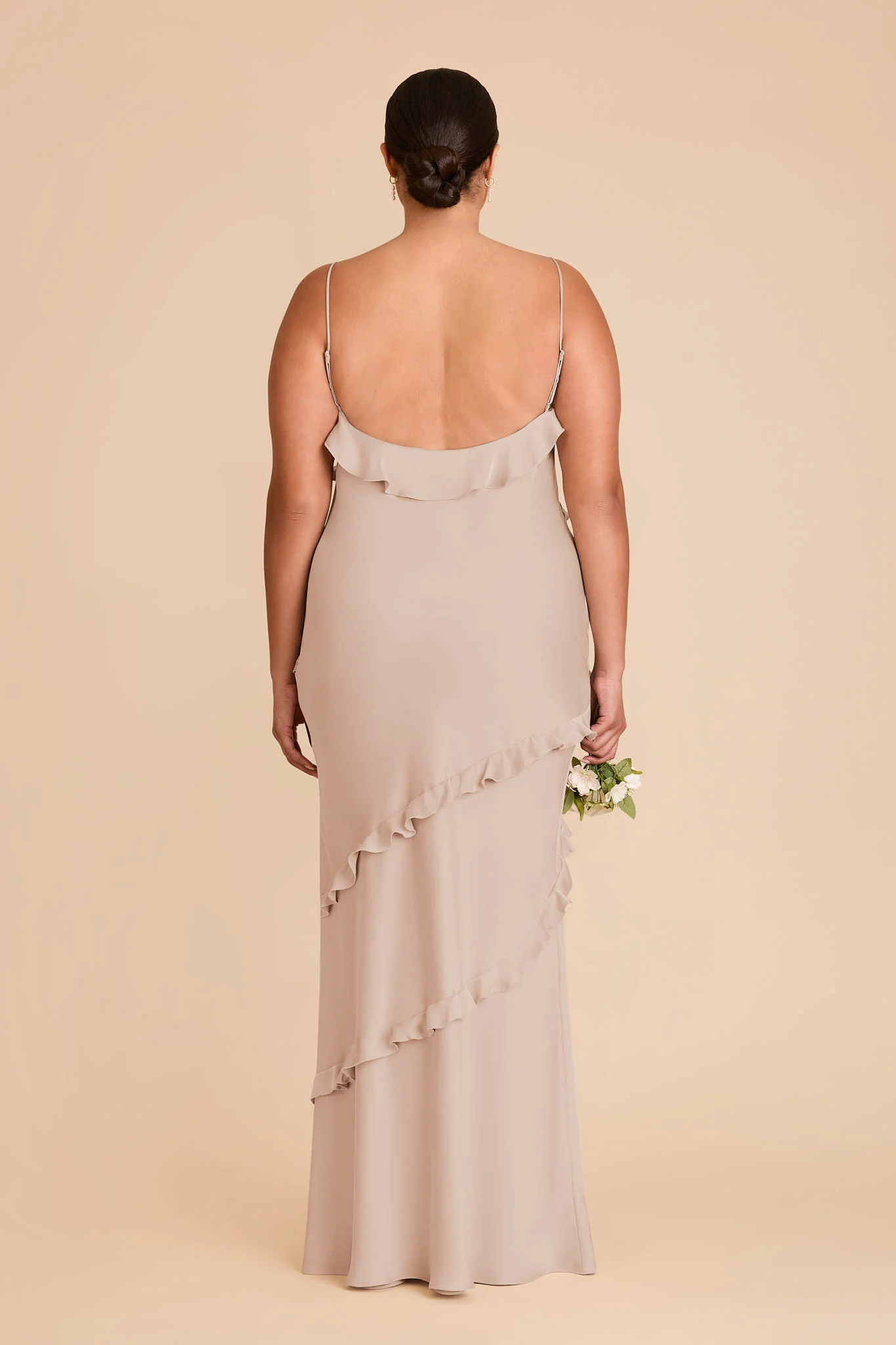 Valentina Matte Satin Dress - Taupe - Image 8
