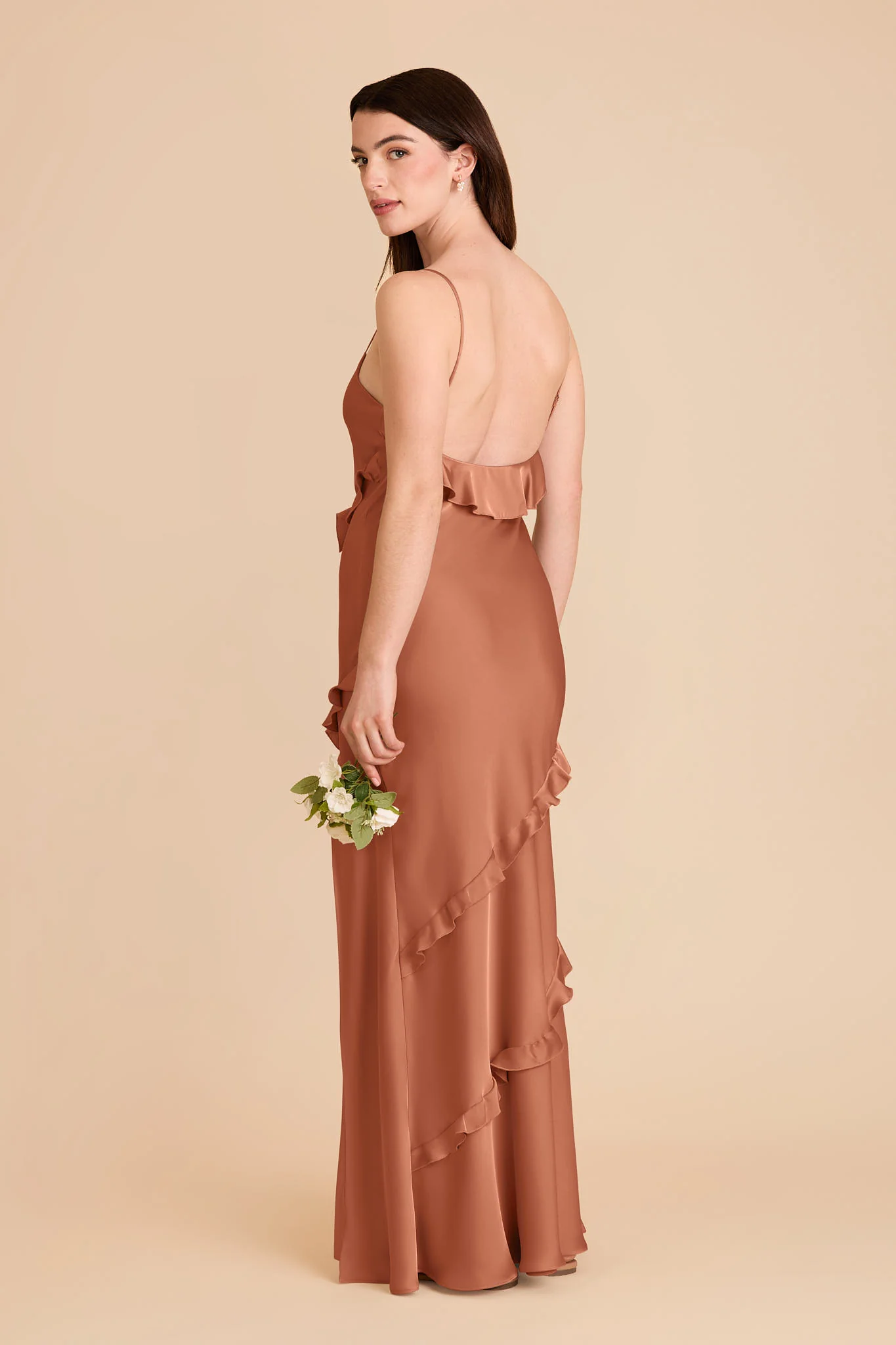 Valentina Matte Satin Dress - Terracotta - Image 4