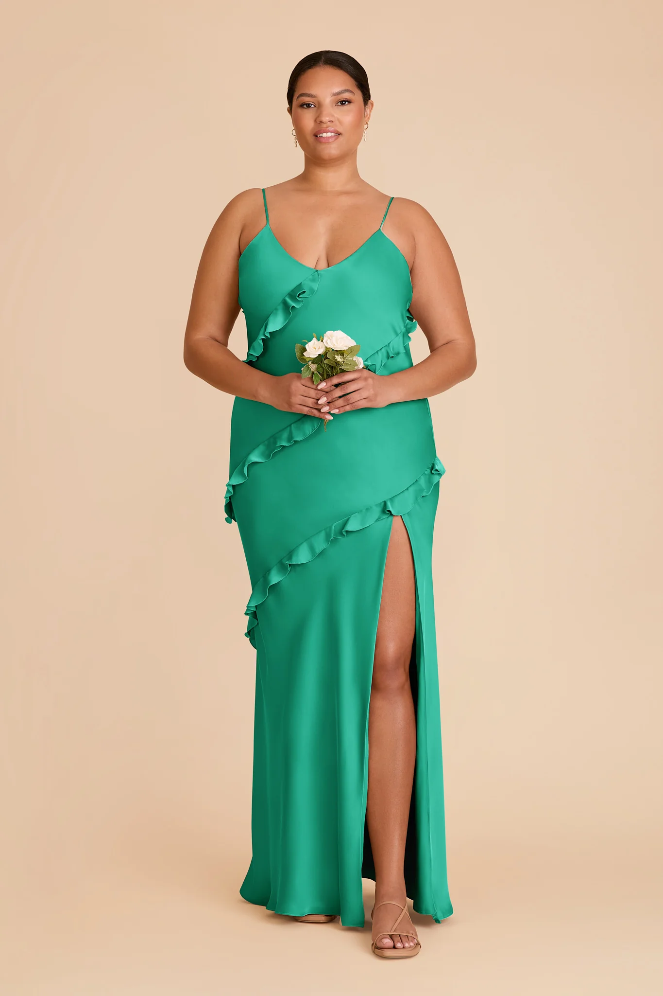 Valentina Matte Satin Dress - Turquoise - Image 6
