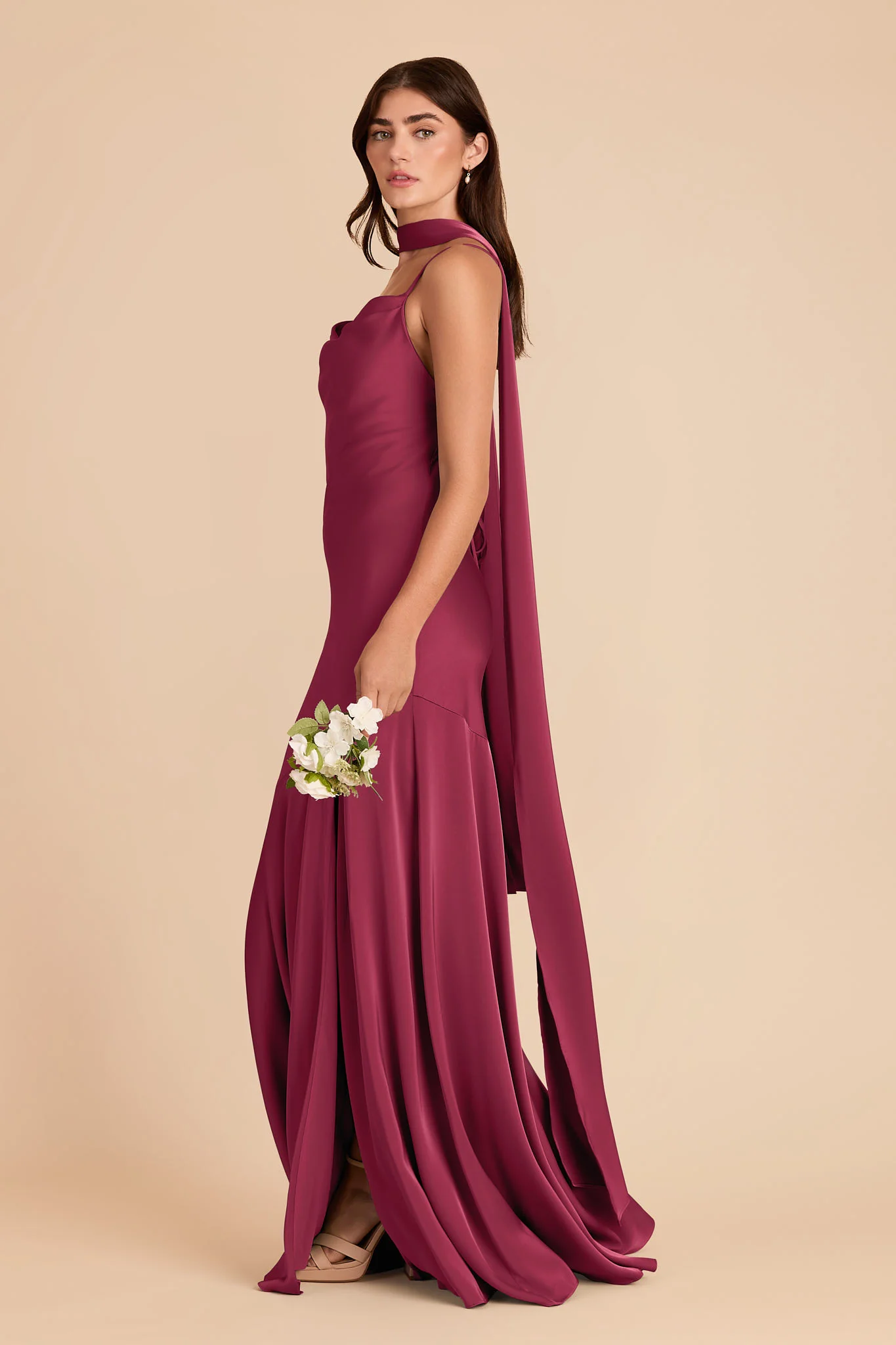 Valerie Matte Satin Scarf - Berry - Image 6