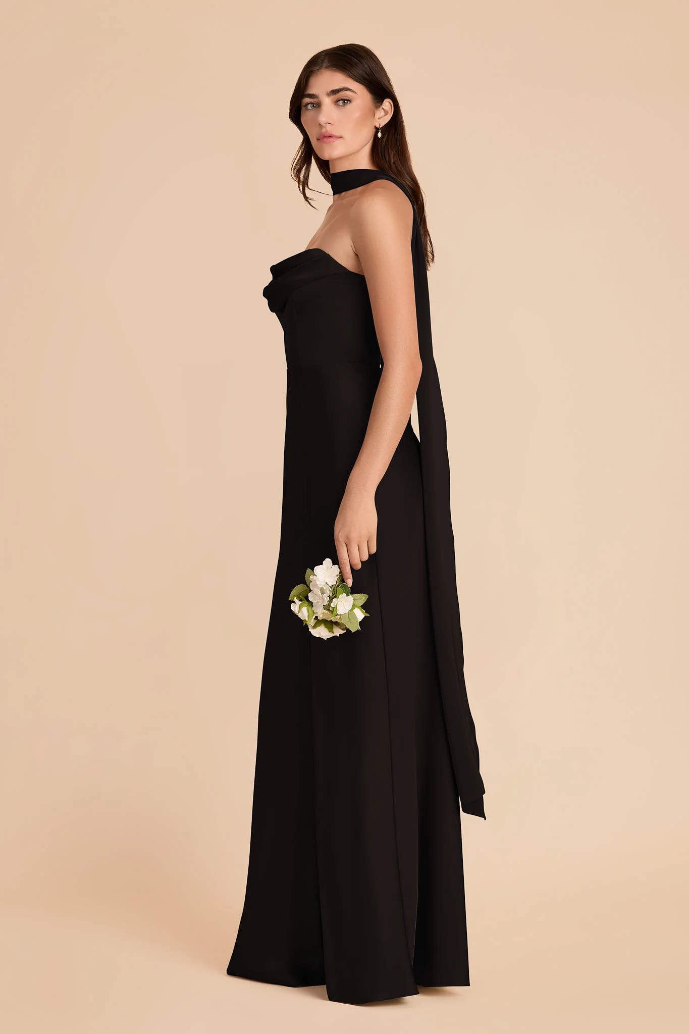 Valerie Matte Satin Scarf - Black - Image 2