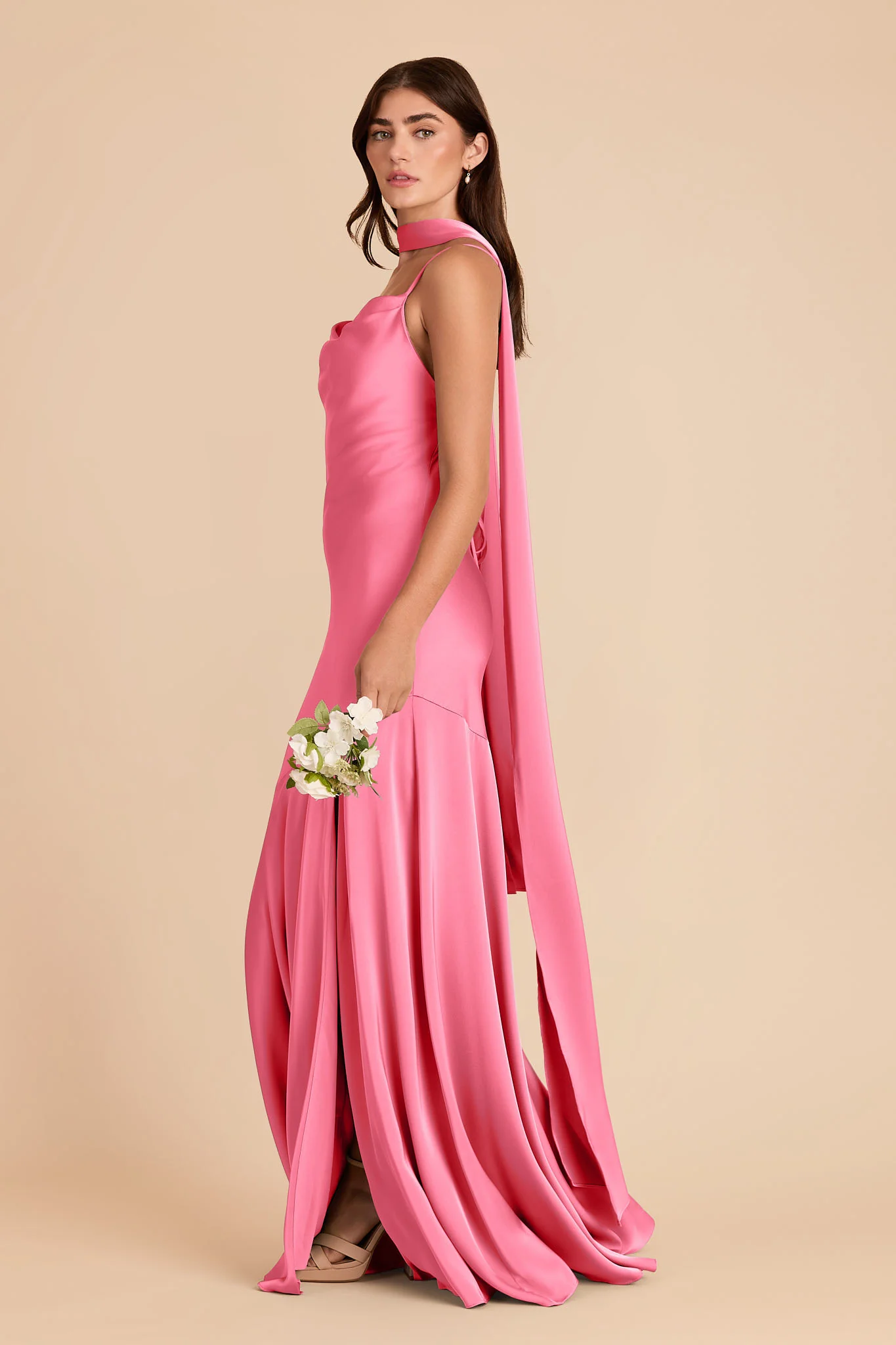 Valerie Matte Satin Scarf - Bon Bon Pink - Image 6