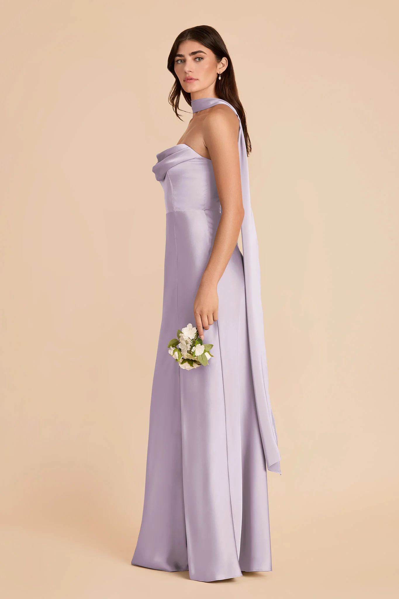 Valerie Matte Satin Scarf - Dusty Lilac - Image 4