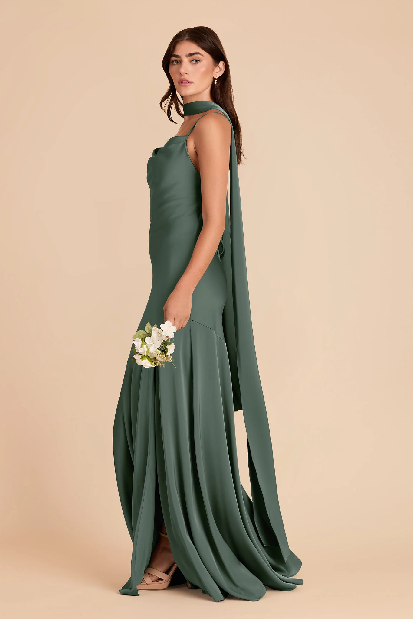 Valerie Matte Satin Scarf - Eucalyptus - Image 5