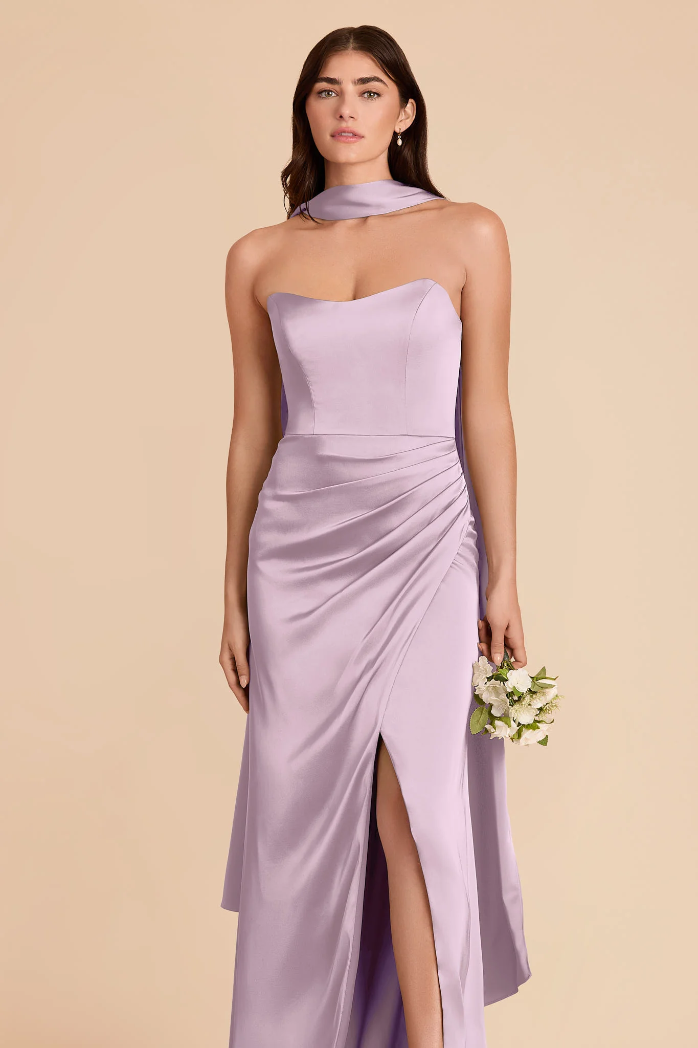 Valerie Matte Satin Scarf - Lavender