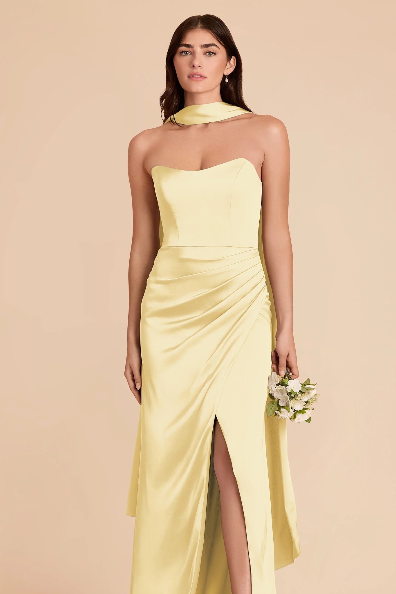 Valerie Matte Satin Scarf - Lemon Sorbet