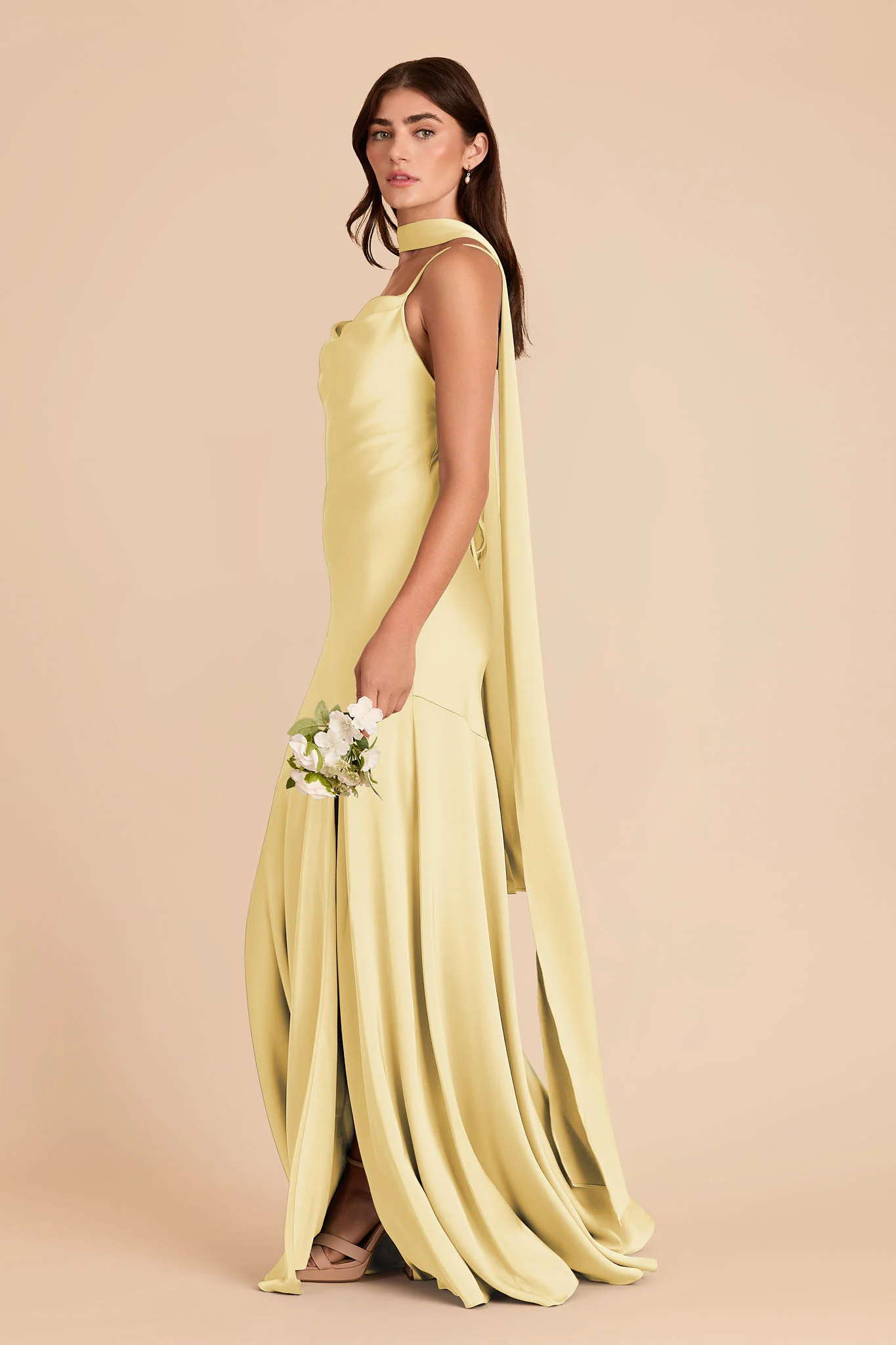 Valerie Matte Satin Scarf - Lemon Sorbet - Image 5