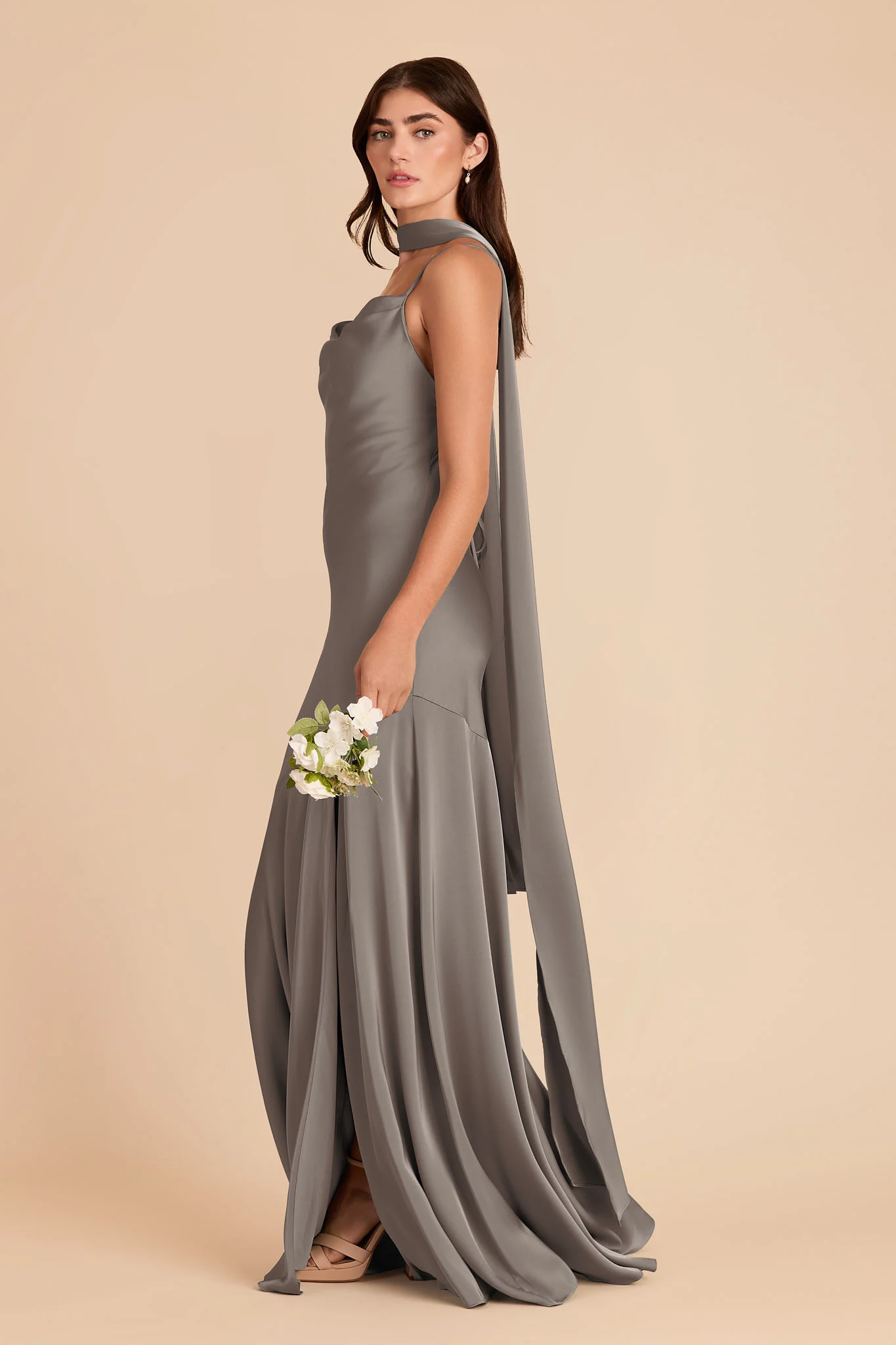 Valerie Matte Satin Scarf - Quartz - Image 6