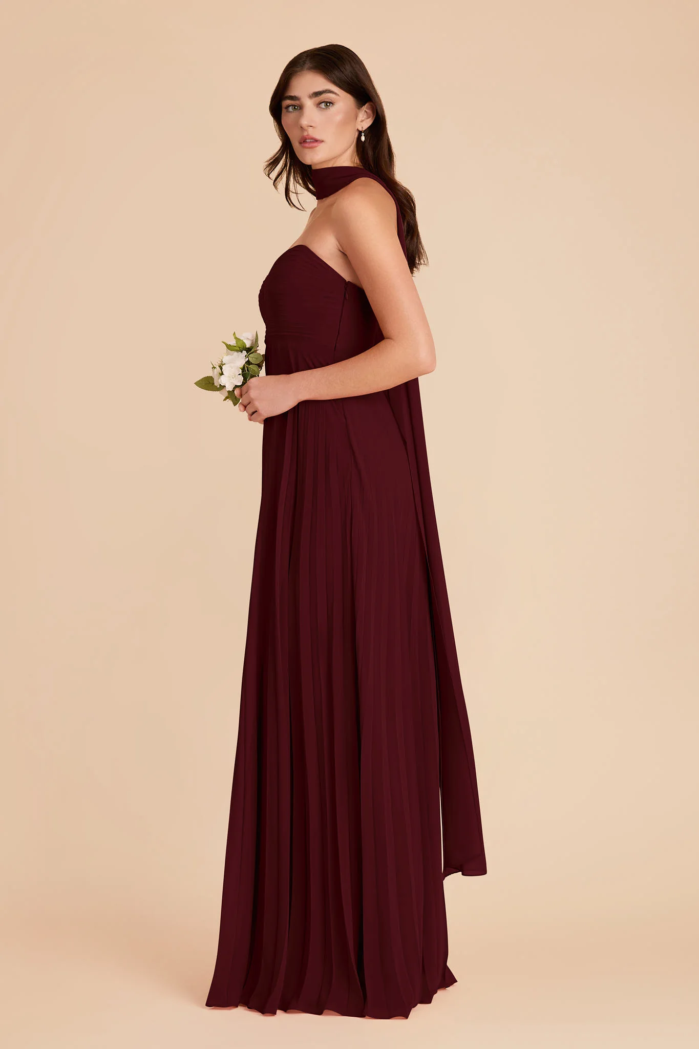 Vera Chiffon Scarf - Cabernet - Image 5