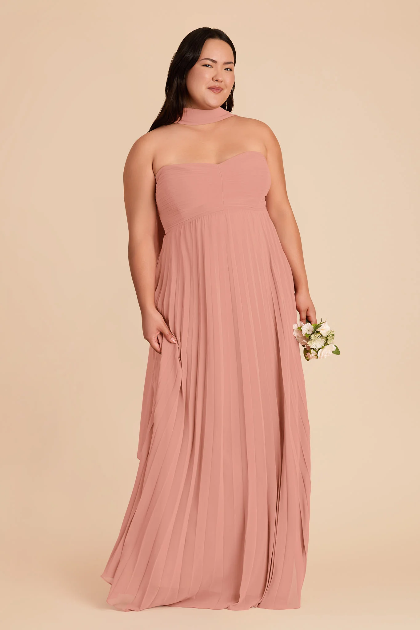 Vera Chiffon Scarf - Dusty Rose - Image 3