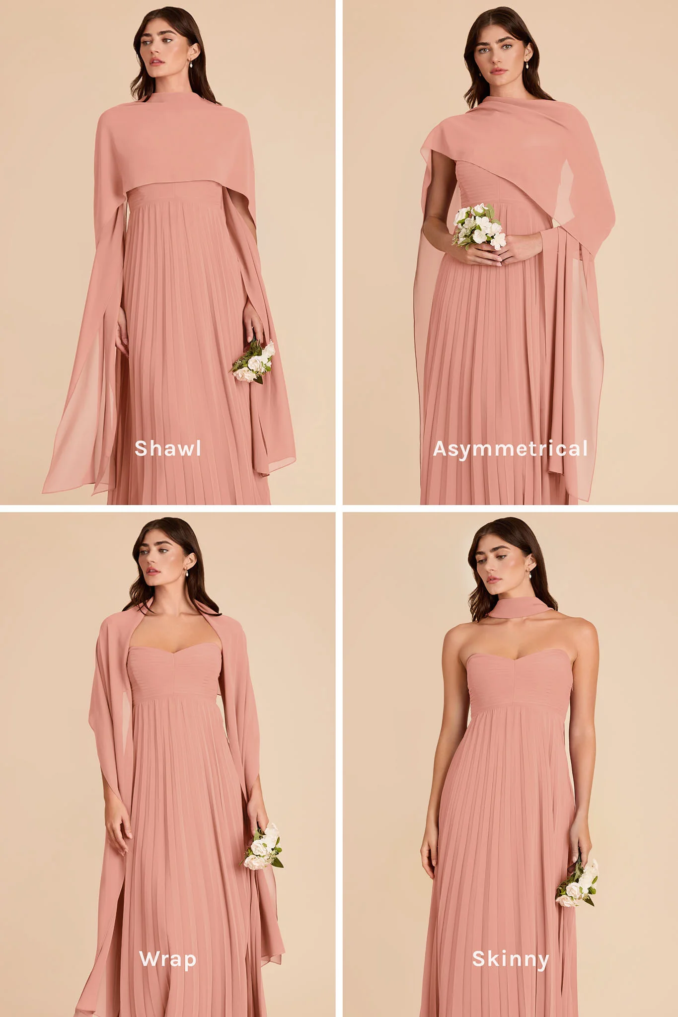 Vera Chiffon Scarf - Dusty Rose - Image 4