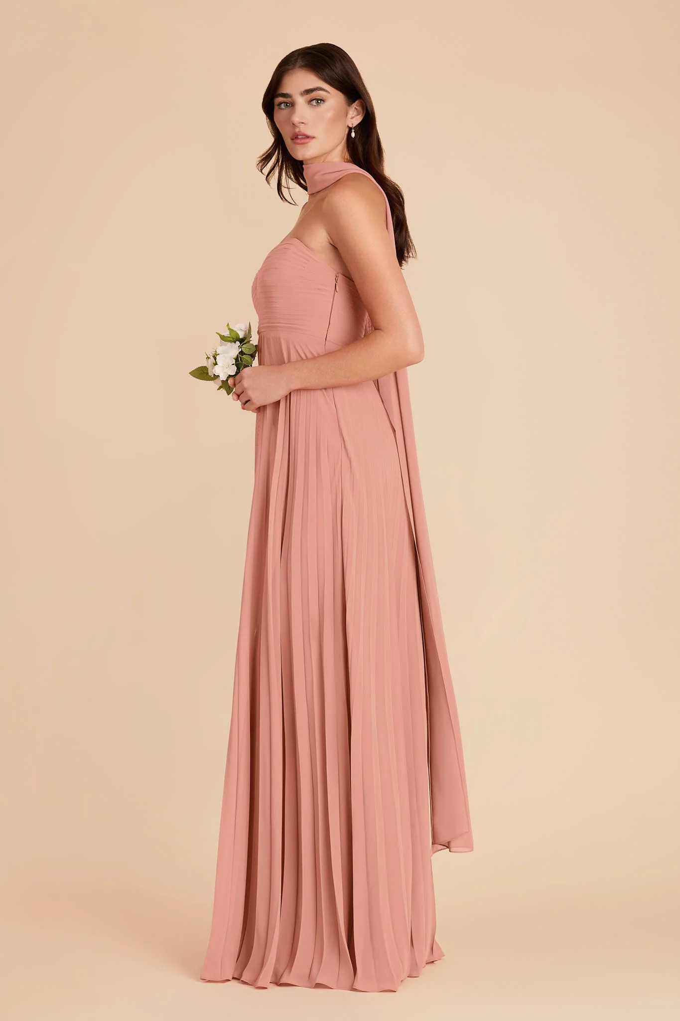 Vera Chiffon Scarf - Dusty Rose - Image 5