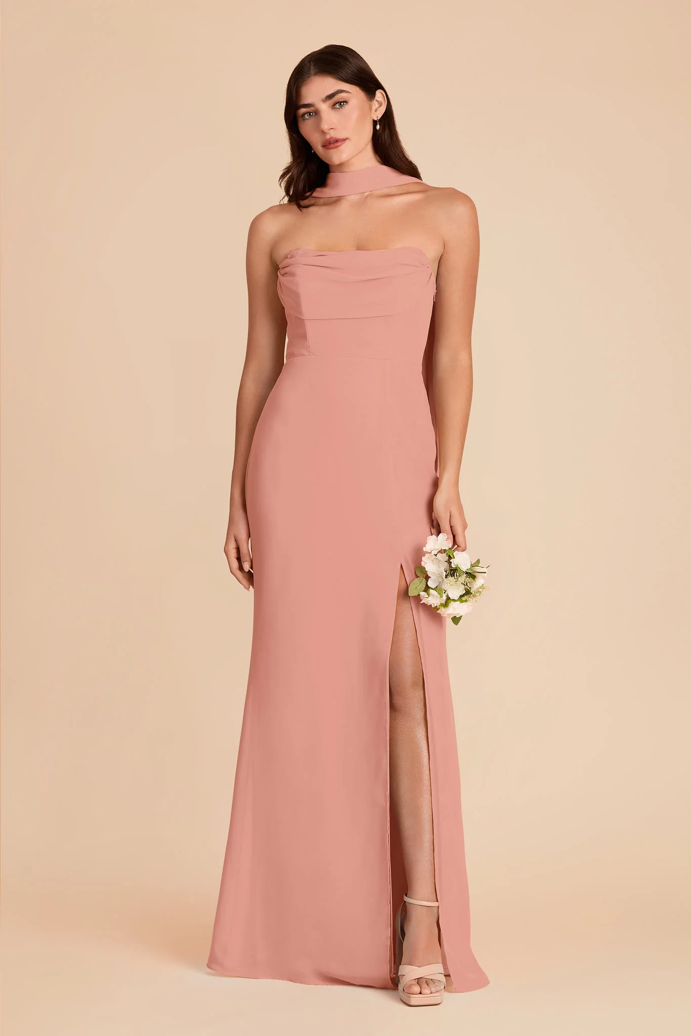 Vera Chiffon Scarf - Dusty Rose - Image 6