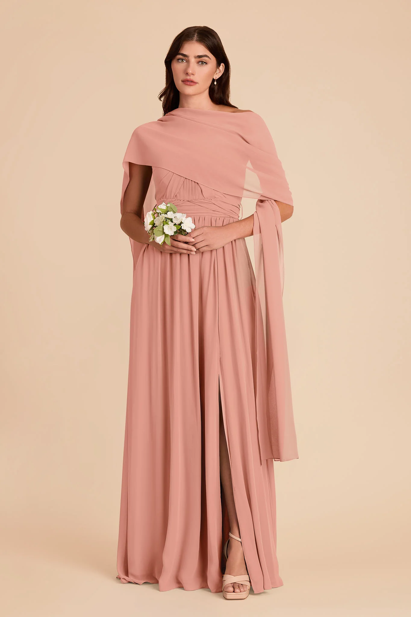 Vera Chiffon Scarf - Dusty Rose - Image 7