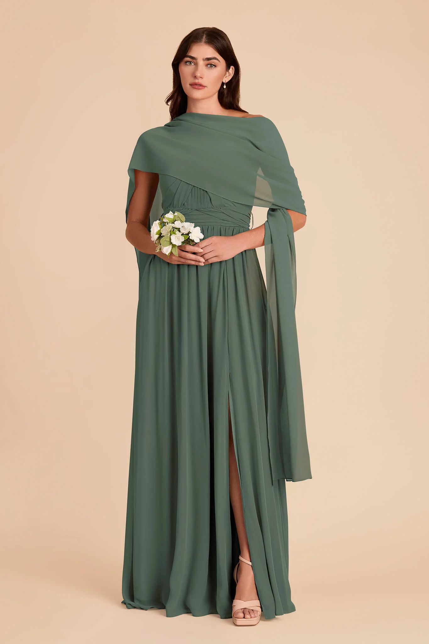 Vera Chiffon Scarf - Eucalyptus - Image 7