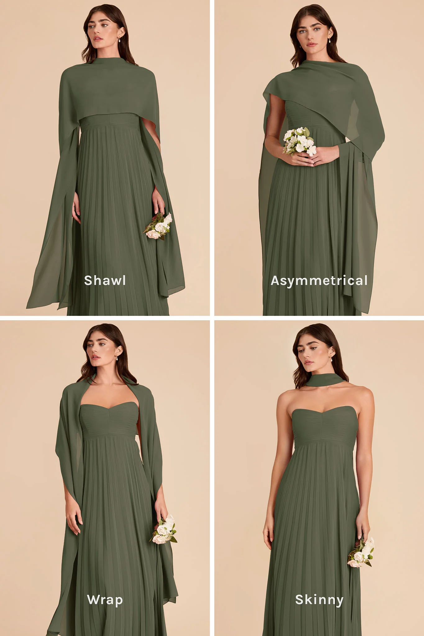 Vera Chiffon Scarf - Olive - Image 4
