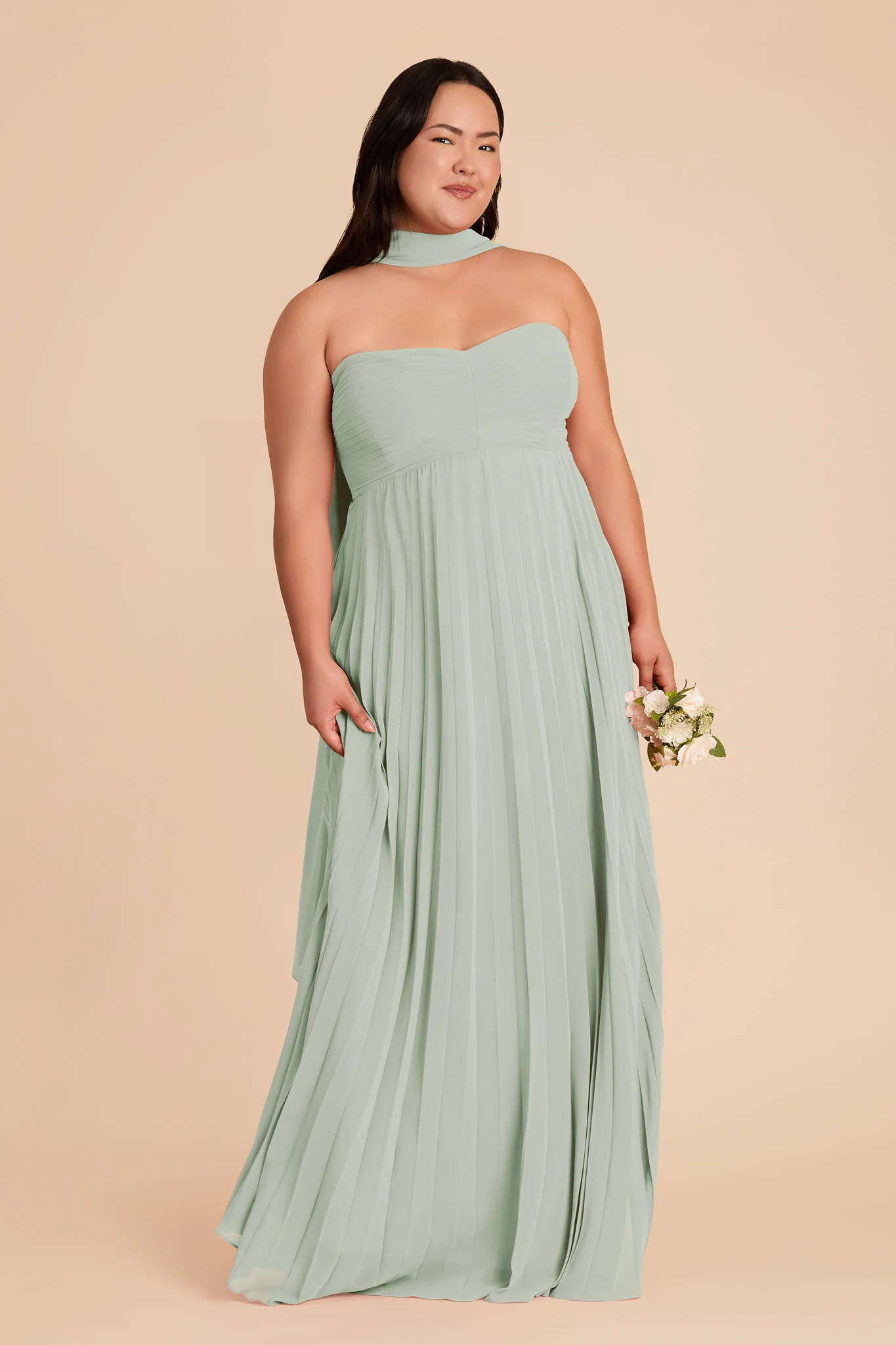 Vera Chiffon Scarf - Sage - Image 3