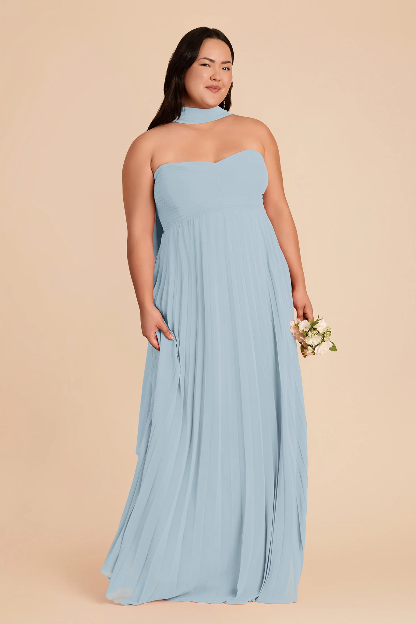 Vera Chiffon Scarf - Sky Blue - Image 3