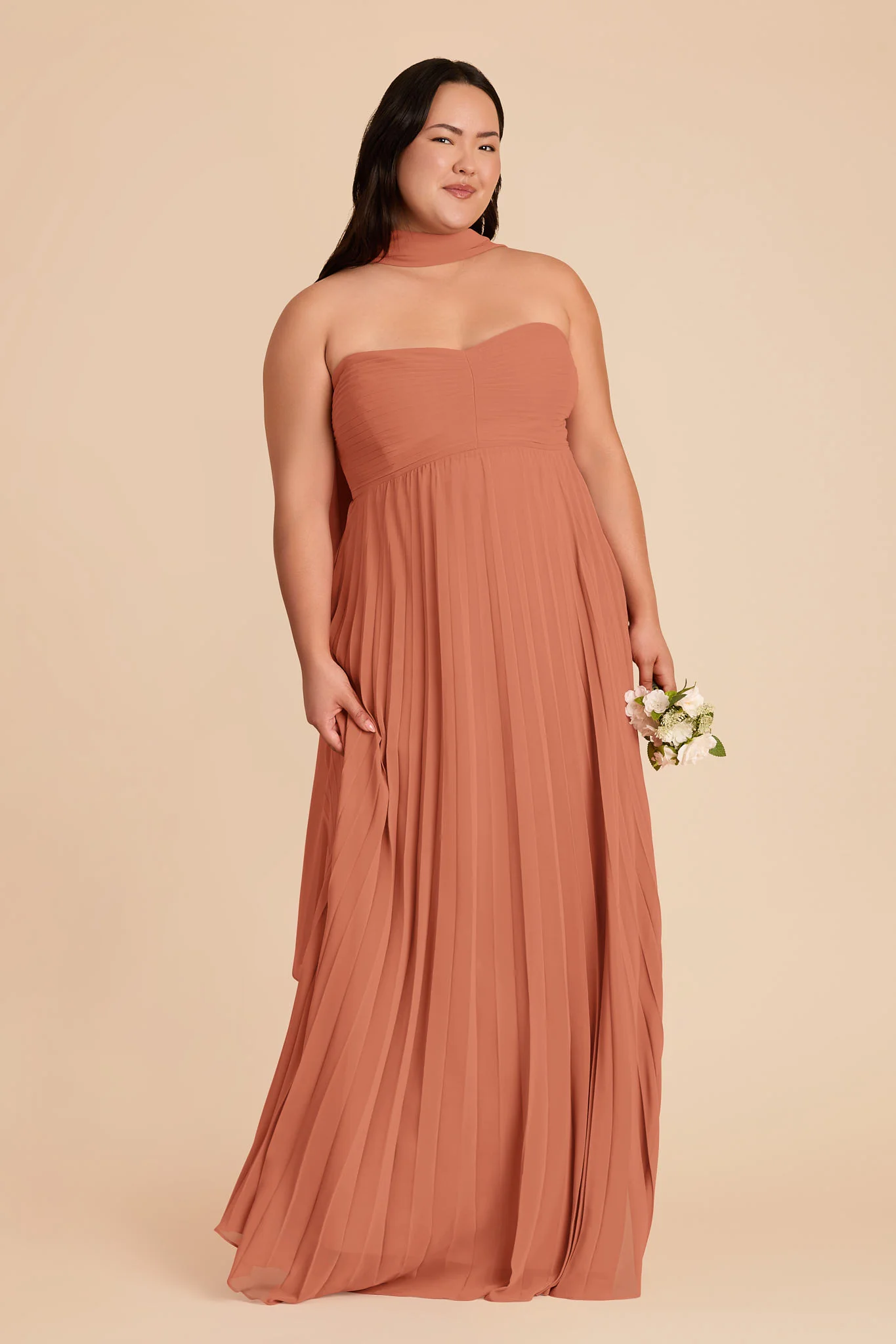 Vera Chiffon Scarf - Terracotta - Image 3
