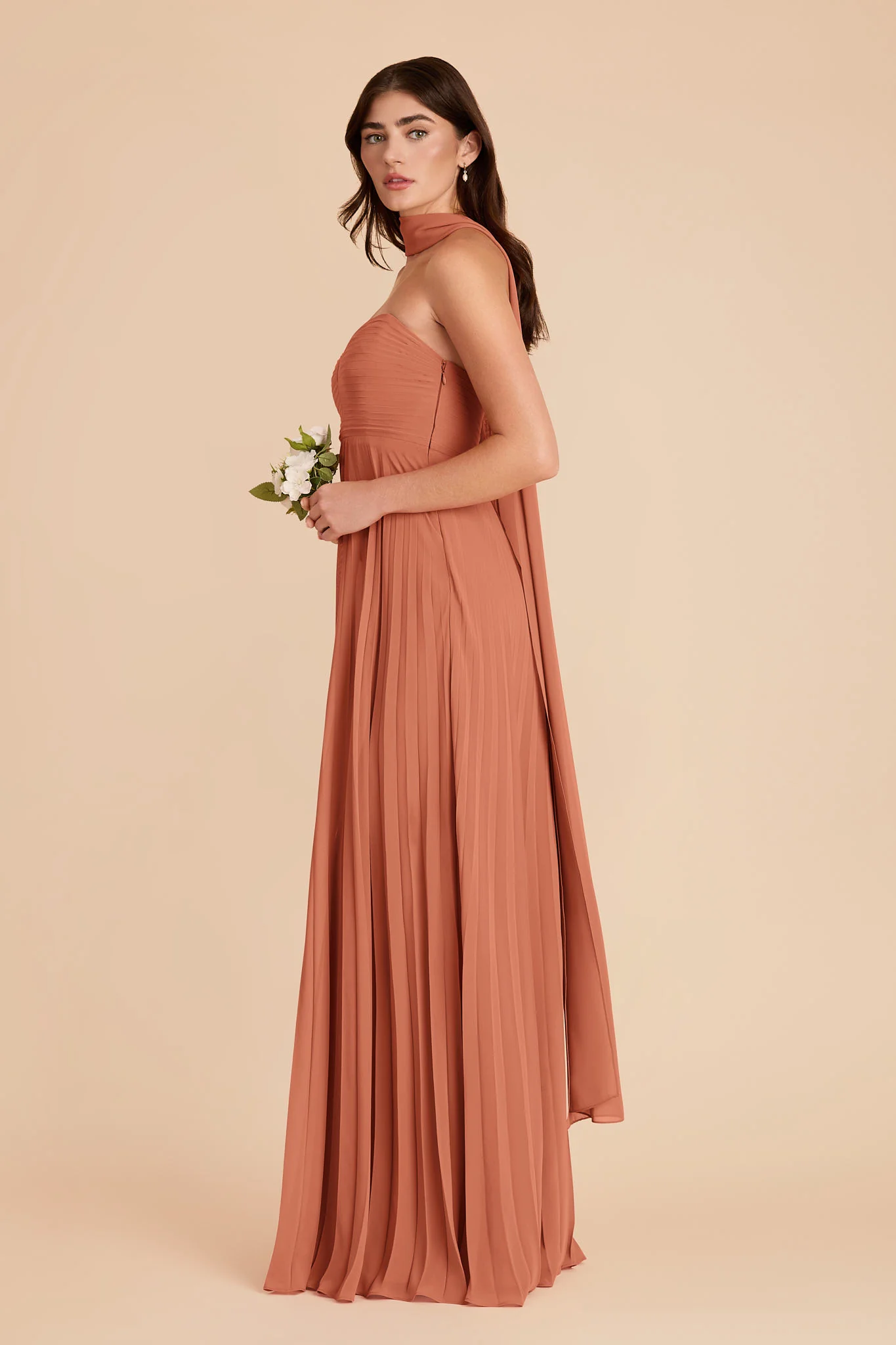 Vera Chiffon Scarf - Terracotta - Image 5