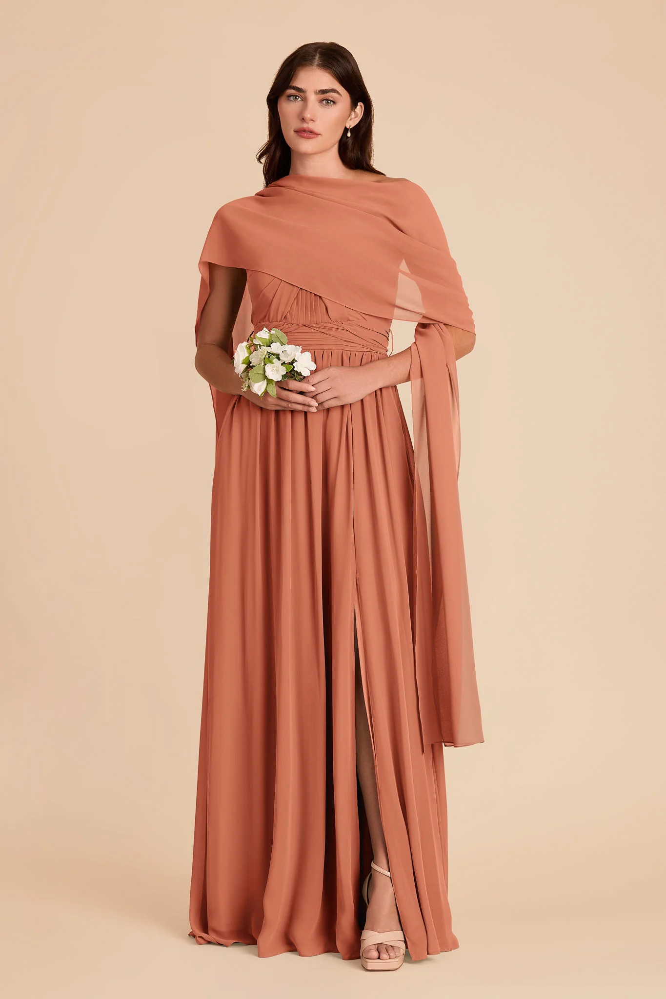 Vera Chiffon Scarf - Terracotta - Image 7