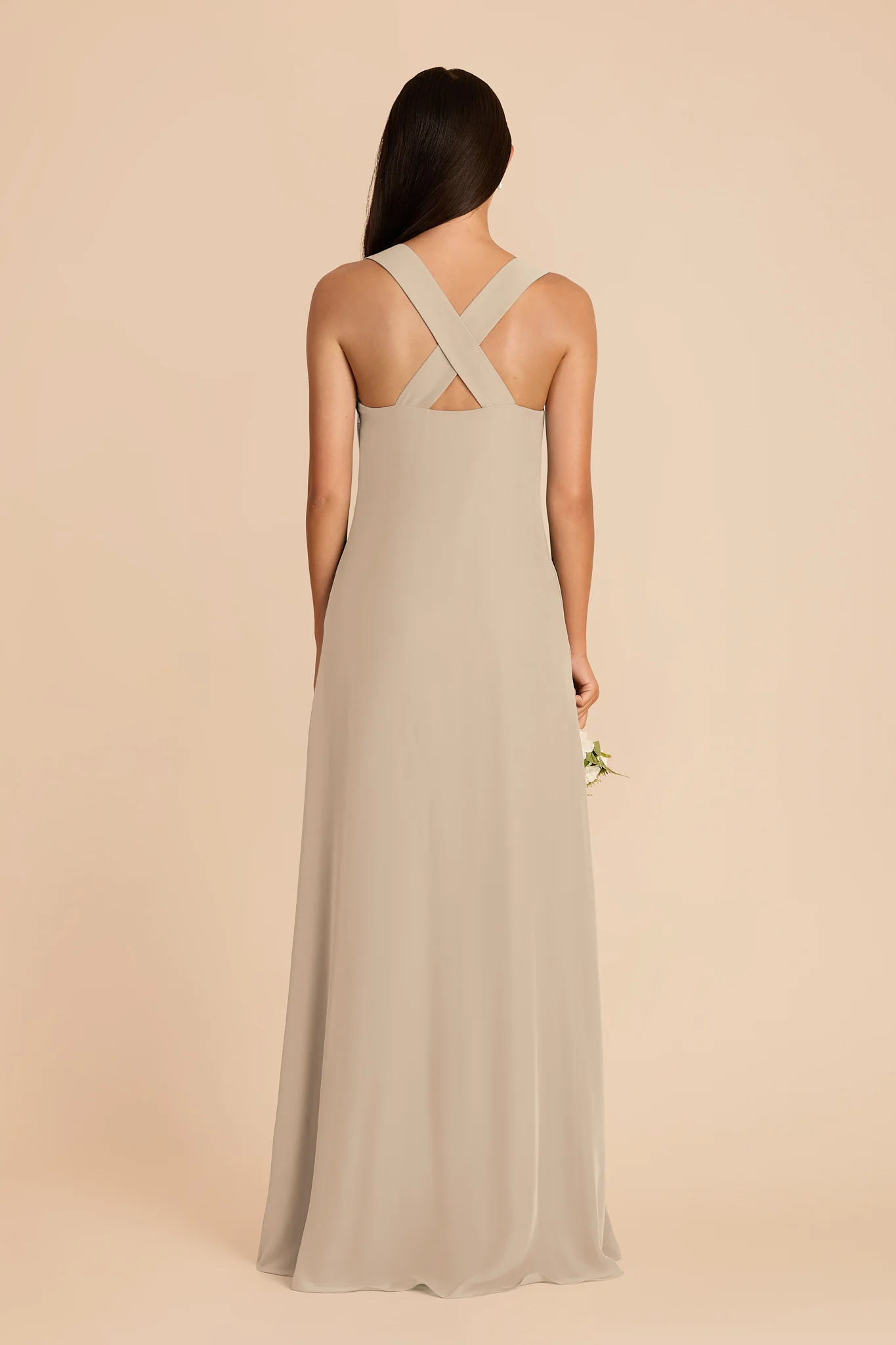 Veronica Chiffon Dress - Almond - Image 5