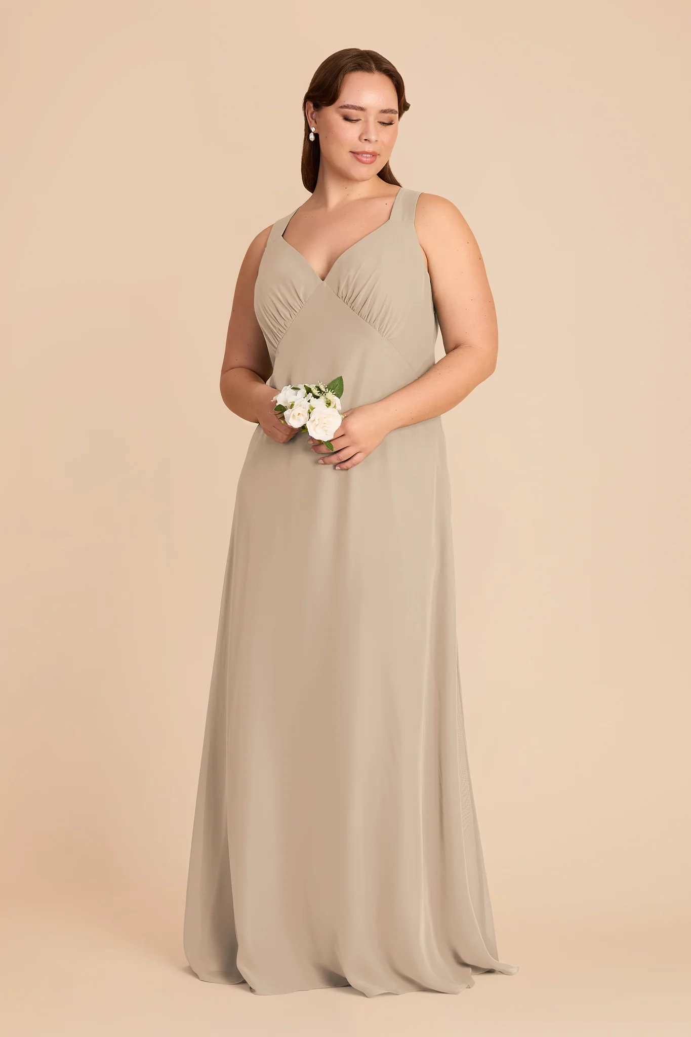 Veronica Chiffon Dress - Almond - Image 6