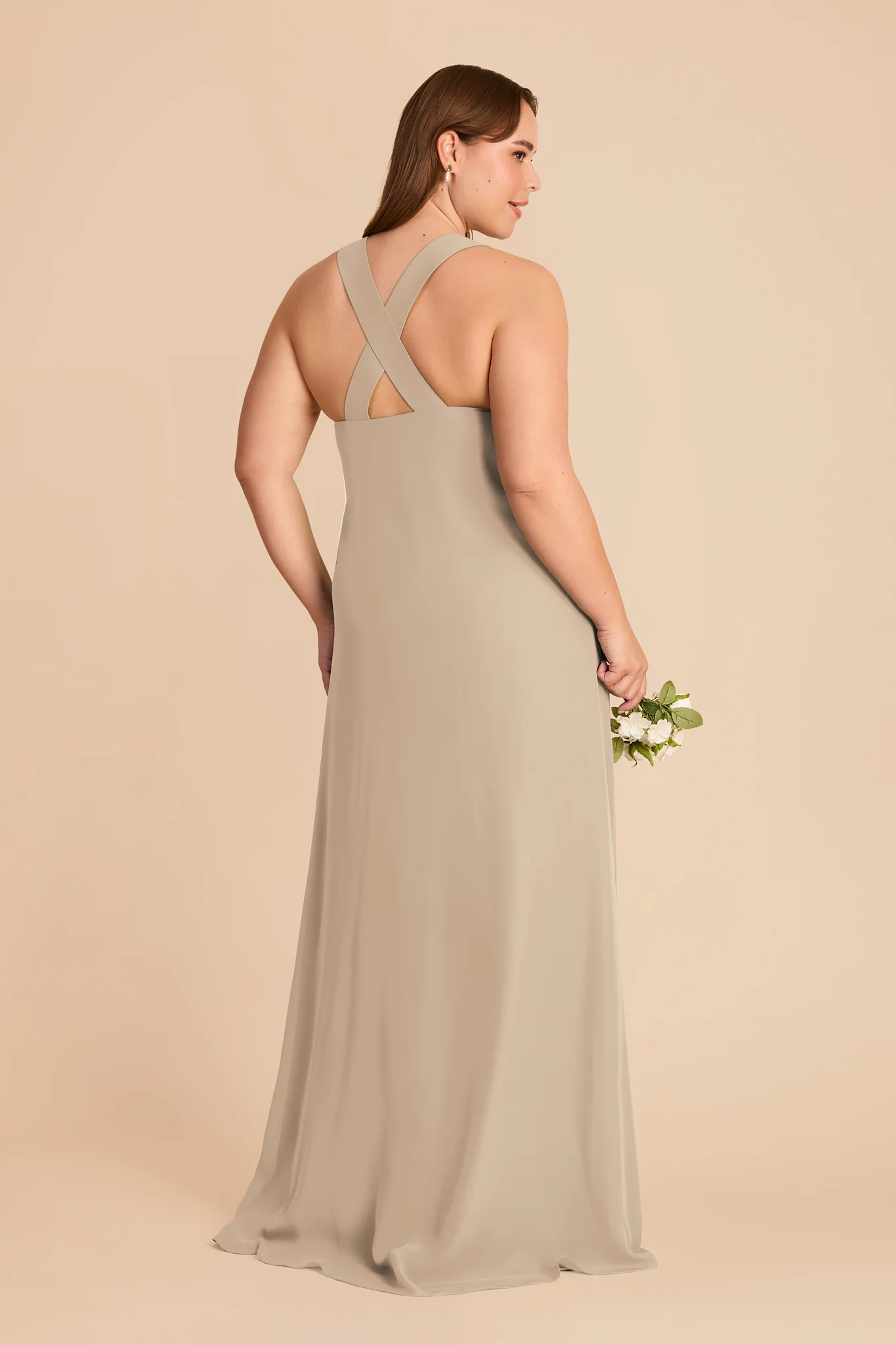 Veronica Chiffon Dress - Almond - Image 7