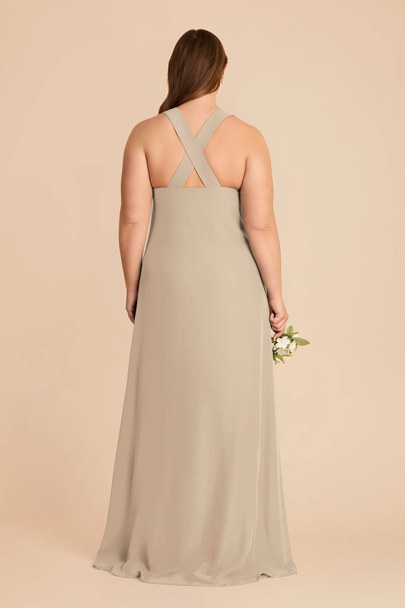Veronica Chiffon Dress - Almond - Image 8