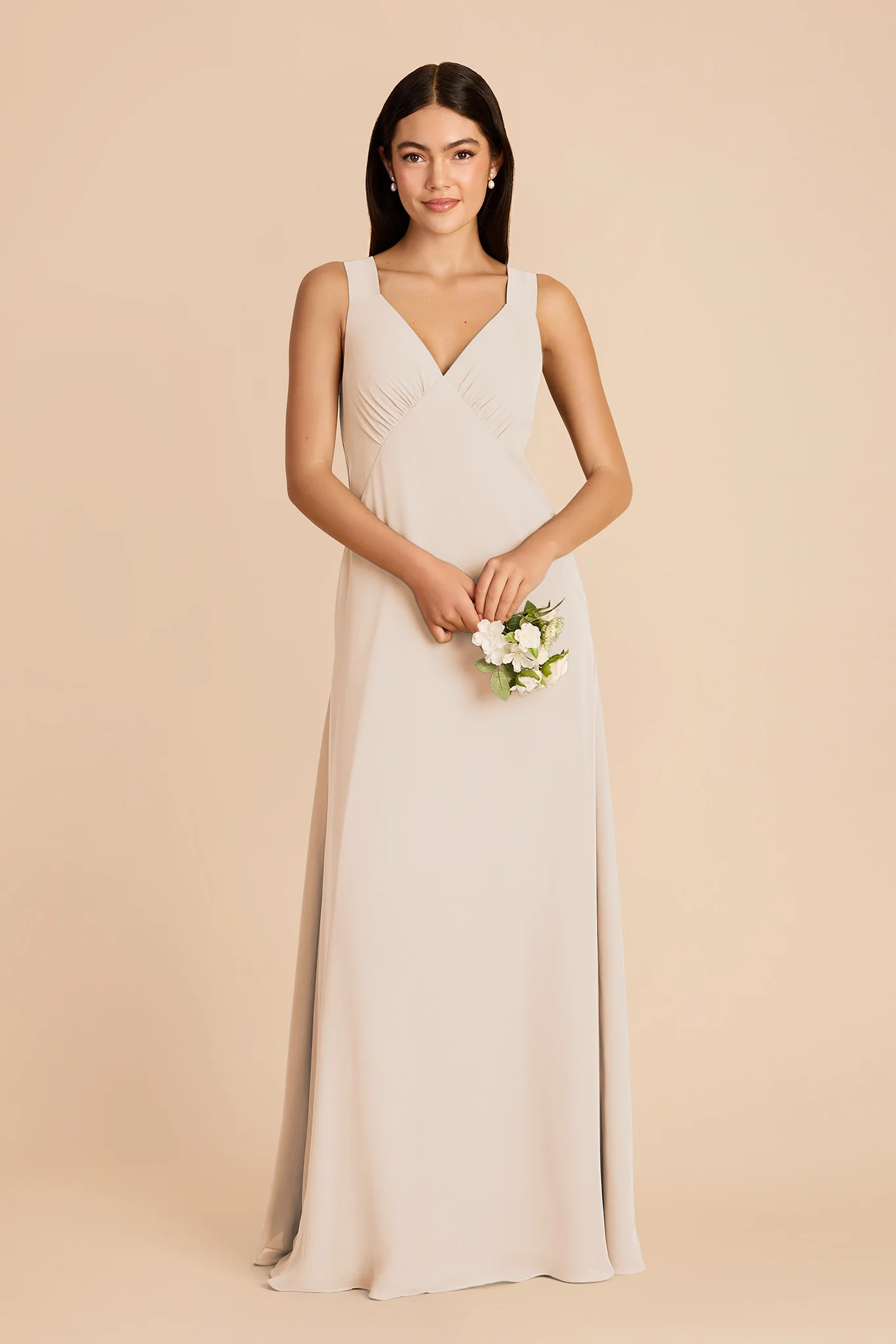 Veronica Chiffon Dress - Champagne - Image 3