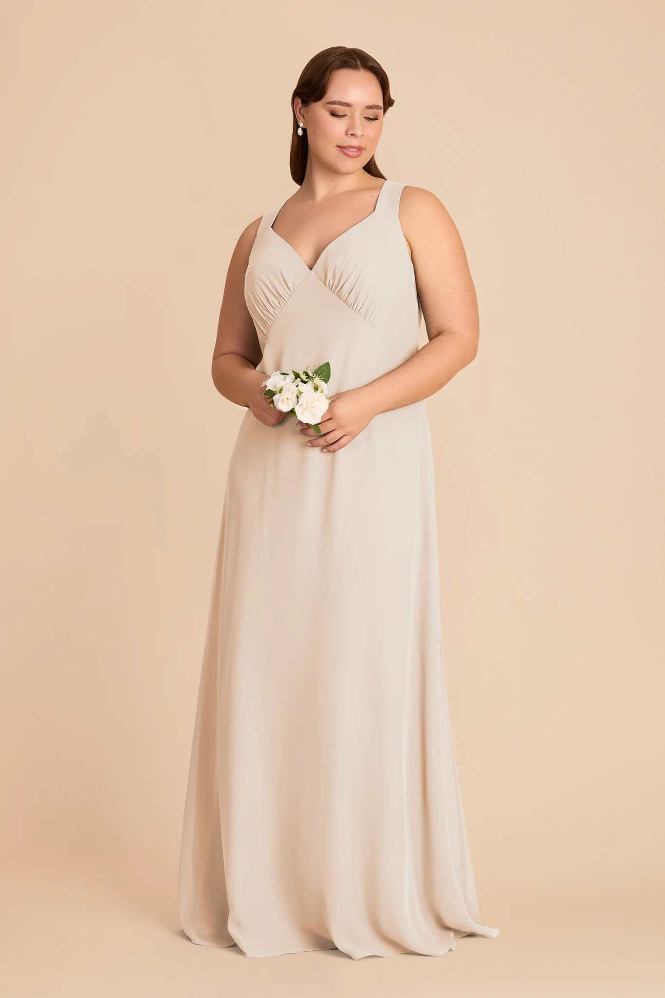 Veronica Chiffon Dress - Champagne - Image 6