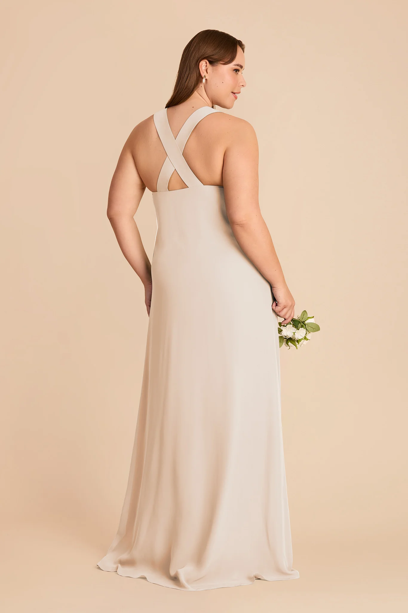 Veronica Chiffon Dress - Champagne - Image 7