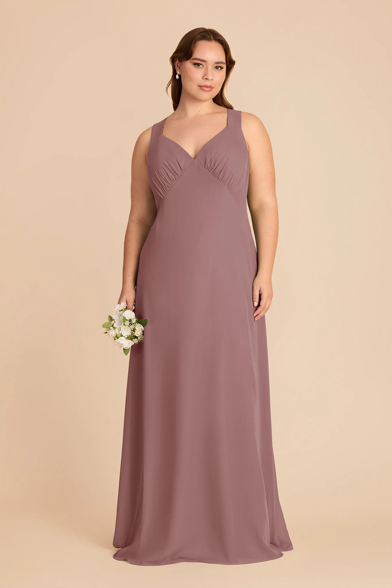 Veronica Chiffon Dress - Dark Mauve - Image 2