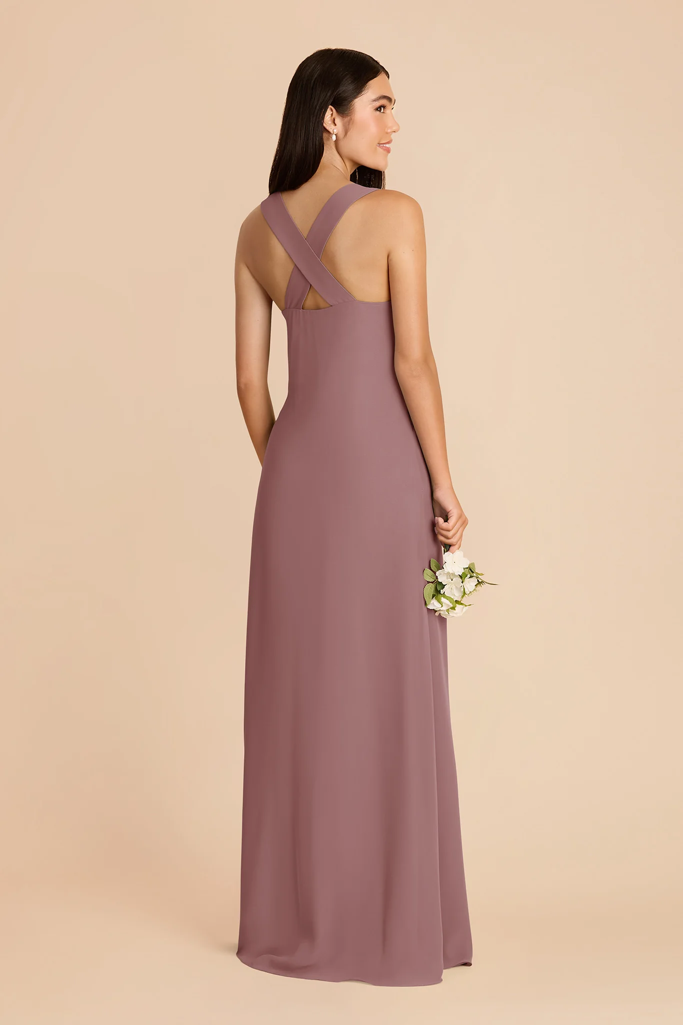 Veronica Chiffon Dress - Dark Mauve - Image 4