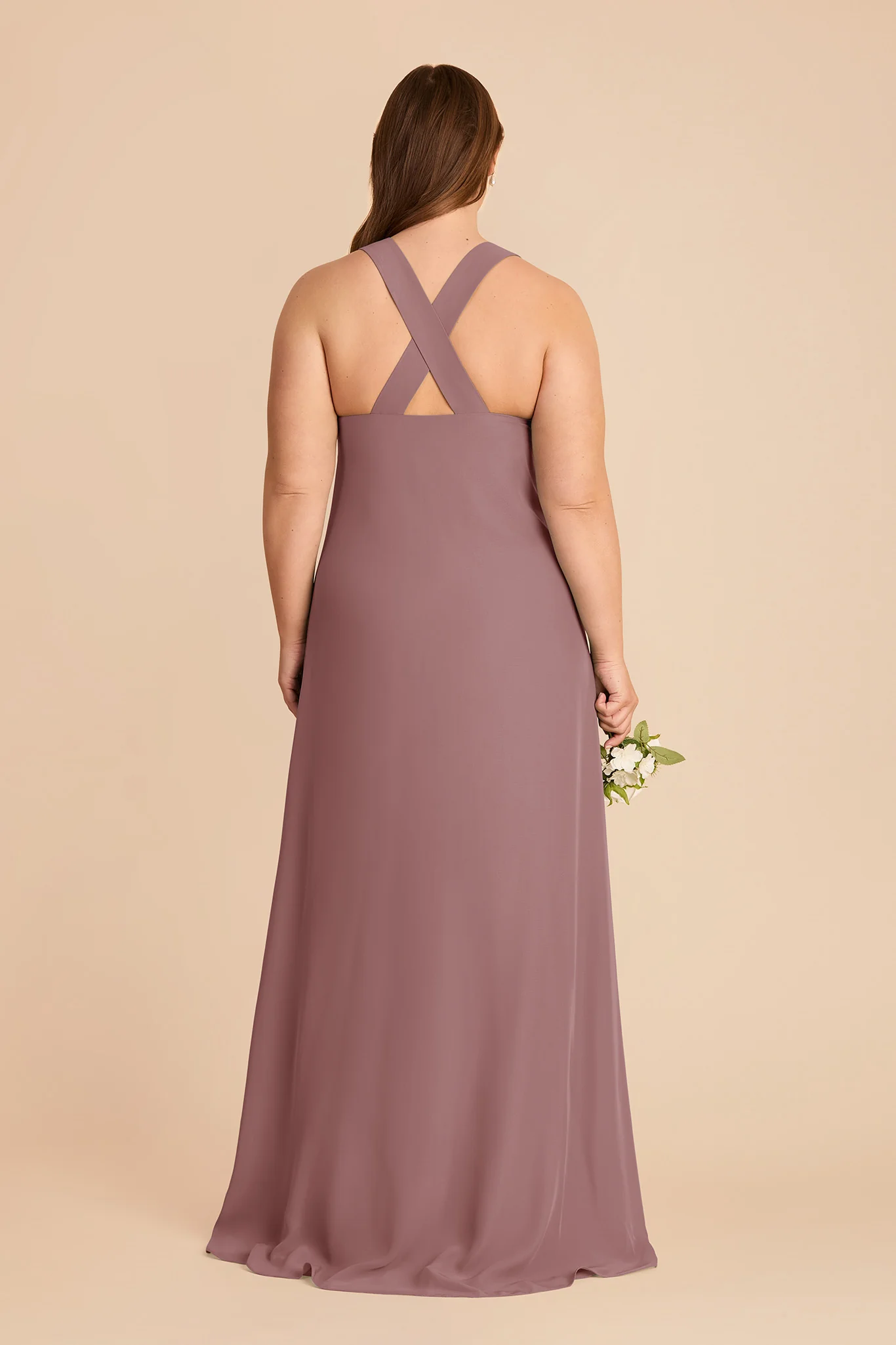 Veronica Chiffon Dress - Dark Mauve - Image 8