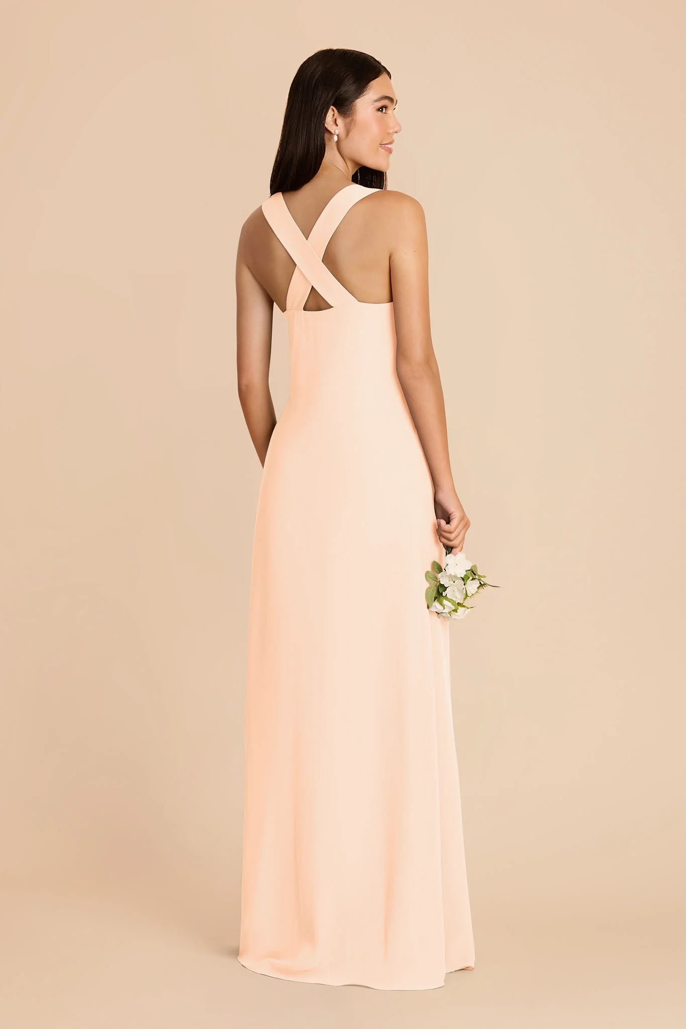 Veronica Chiffon Dress - Peach Cream - Image 4