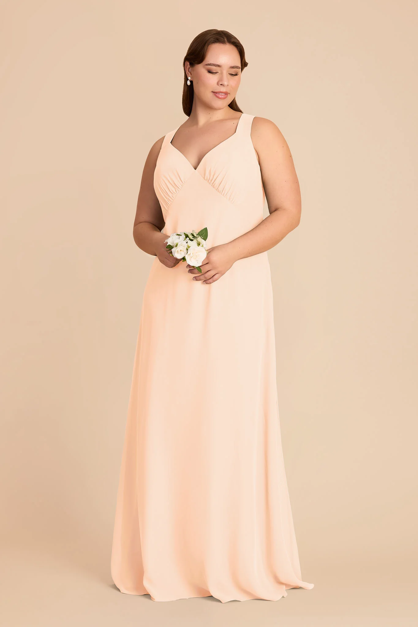 Veronica Chiffon Dress - Peach Cream - Image 6