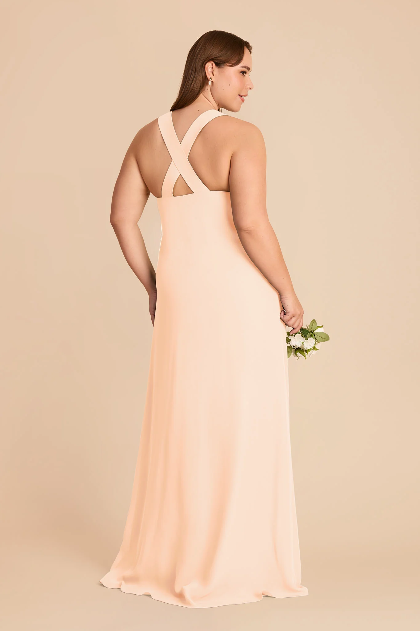 Veronica Chiffon Dress - Peach Cream - Image 7