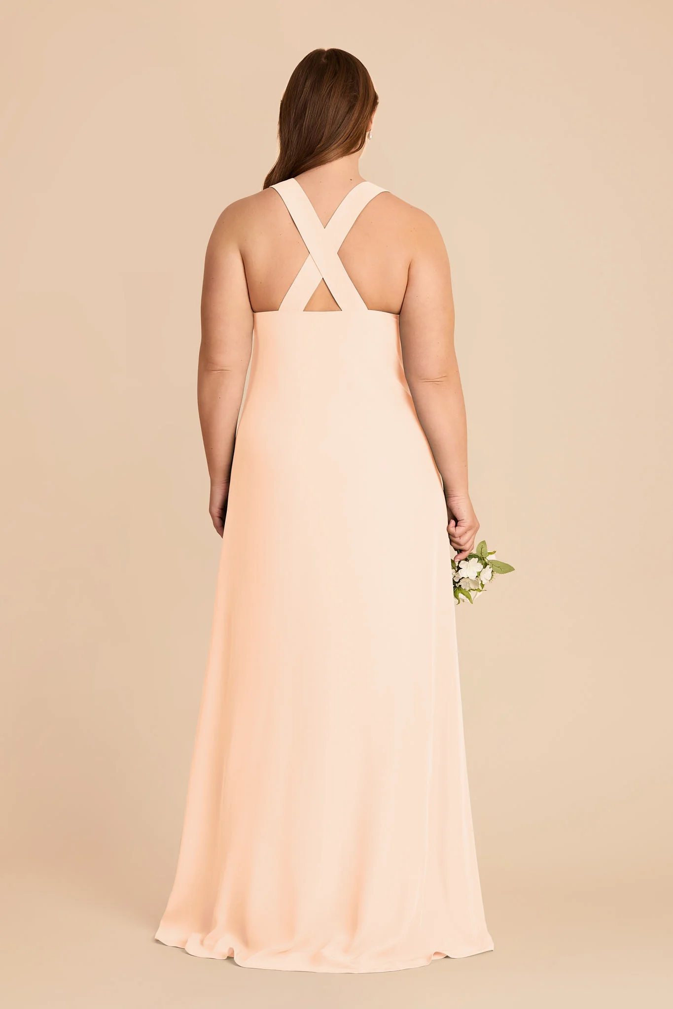 Veronica Chiffon Dress - Peach Cream - Image 8