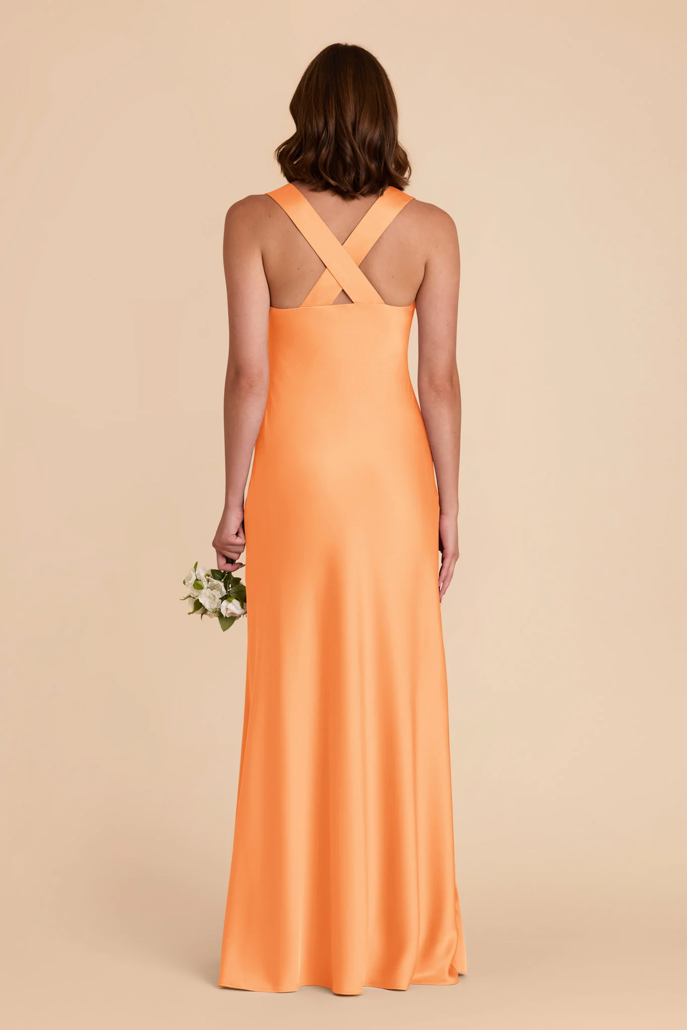 Veronica Matte Satin Dress - Apricot - Image 6