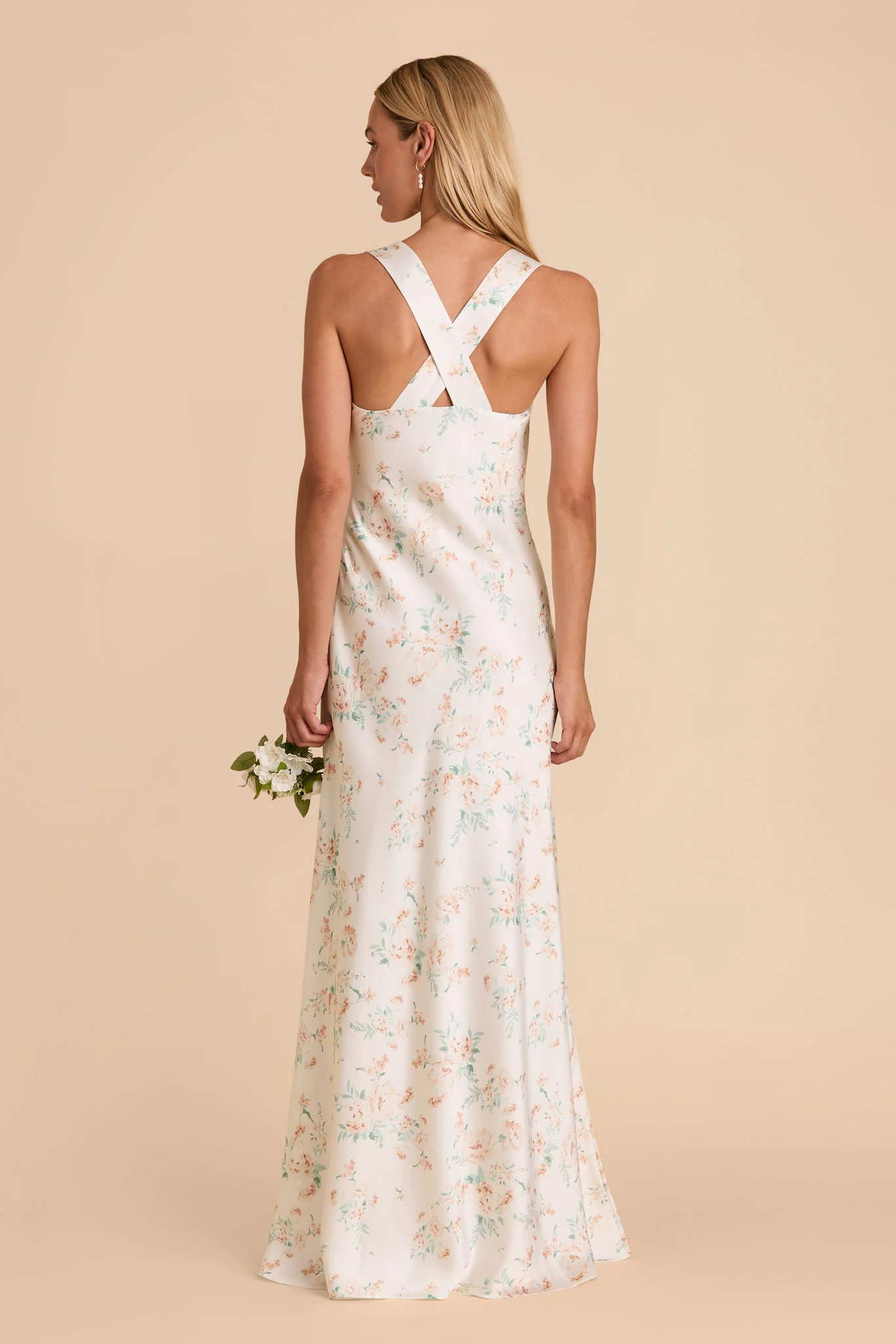 Veronica Matte Satin Dress - Apricot Whimsical Blooms - Image 5