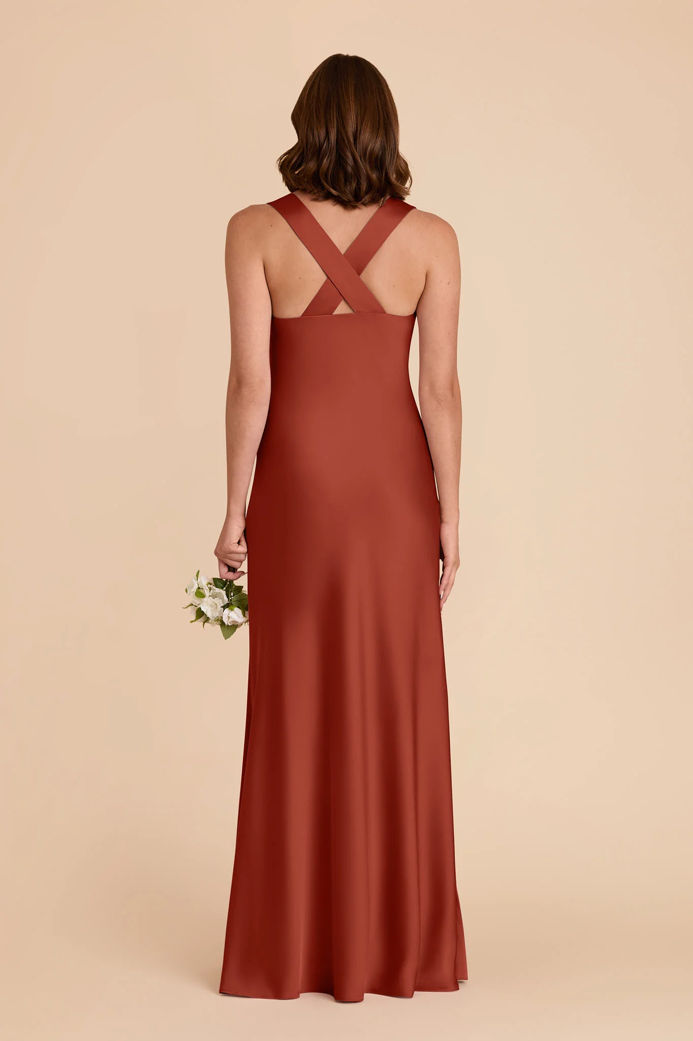 Veronica Matte Satin Dress - Auburn - Image 6