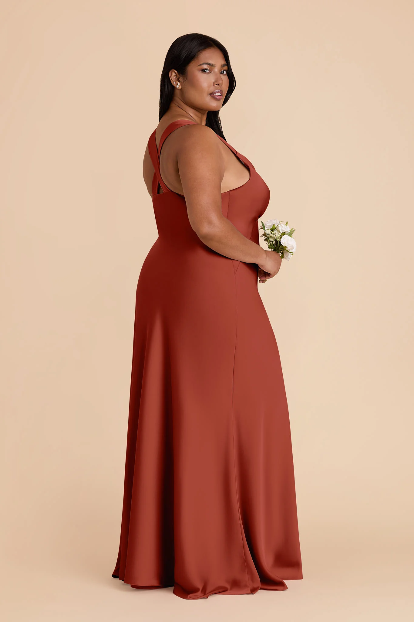 Veronica Matte Satin Dress - Auburn - Image 9