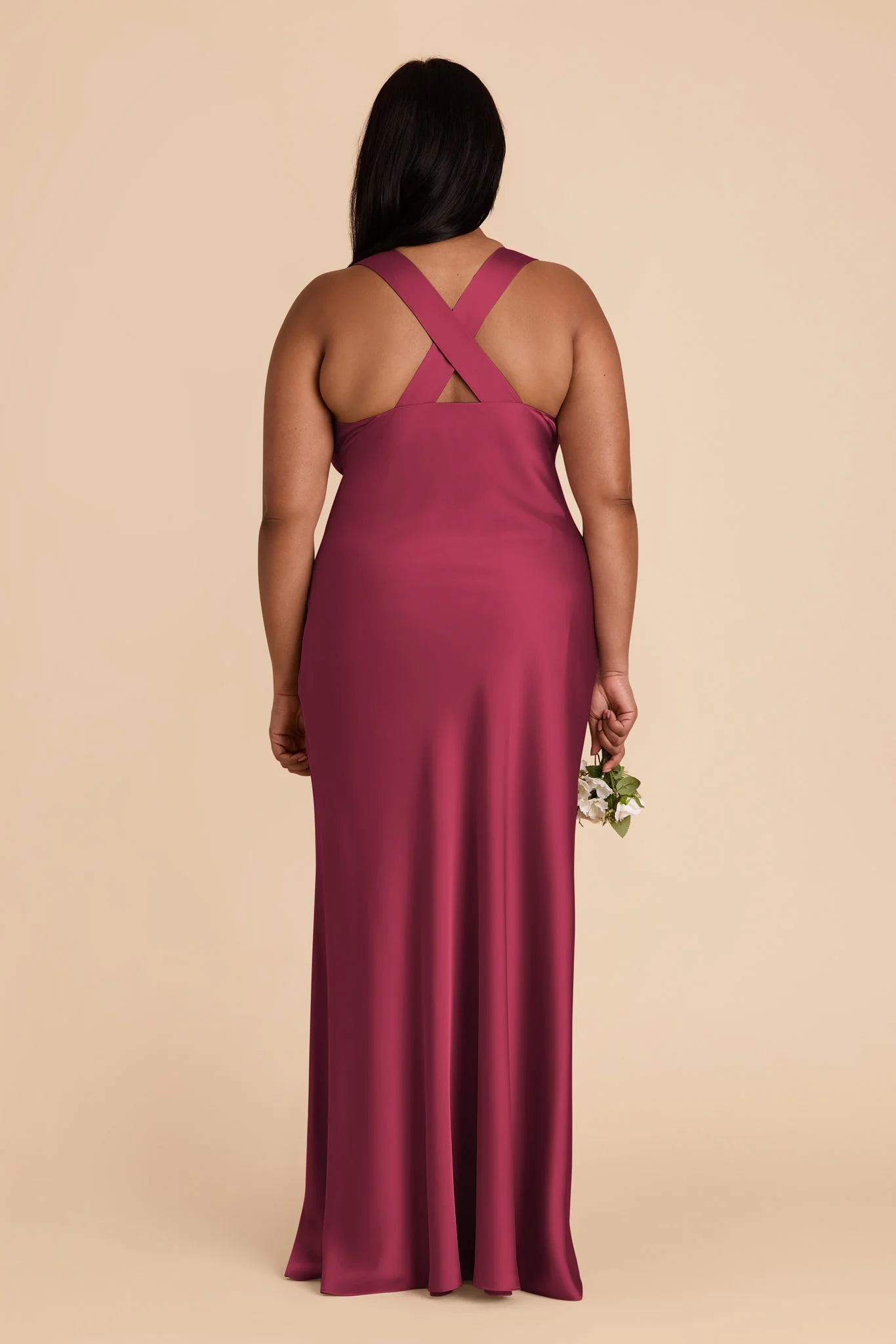 Veronica Matte Satin Dress - Berry - Image 11